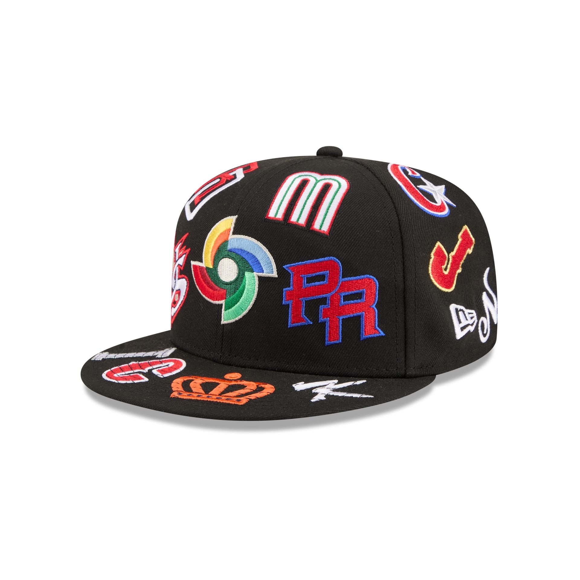 World Baseball Classic All Over Logo Black 59Fifty Fitted Hat