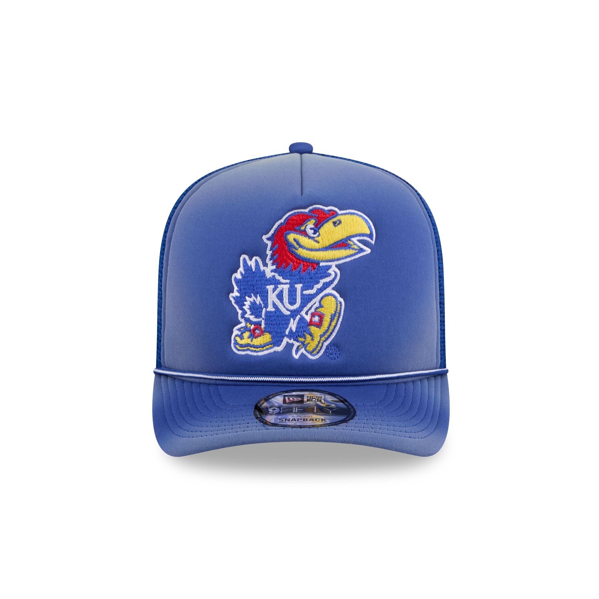 Alternative view of Kansas Jayhawks Worn 9Fifty A-Frame Trucker Hat