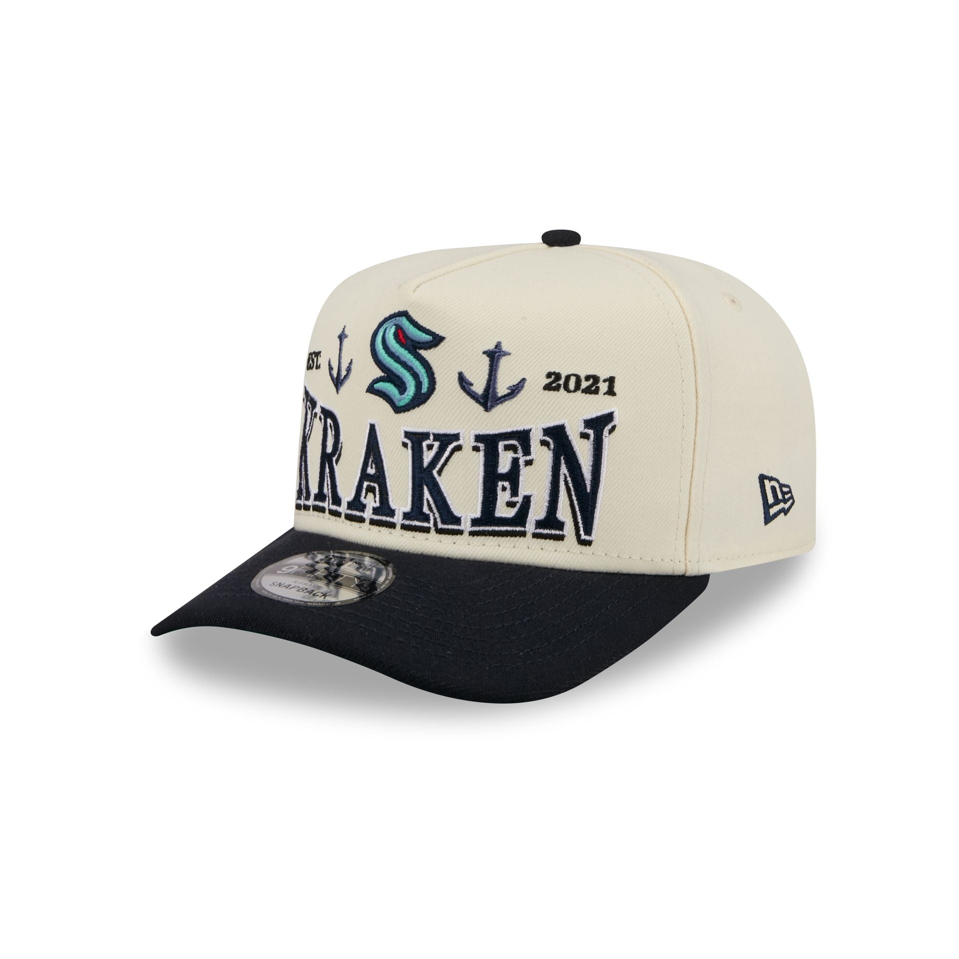 Seattle Kraken Three Hit Chrome White 9Fifty A-Frame Snapback Hat
