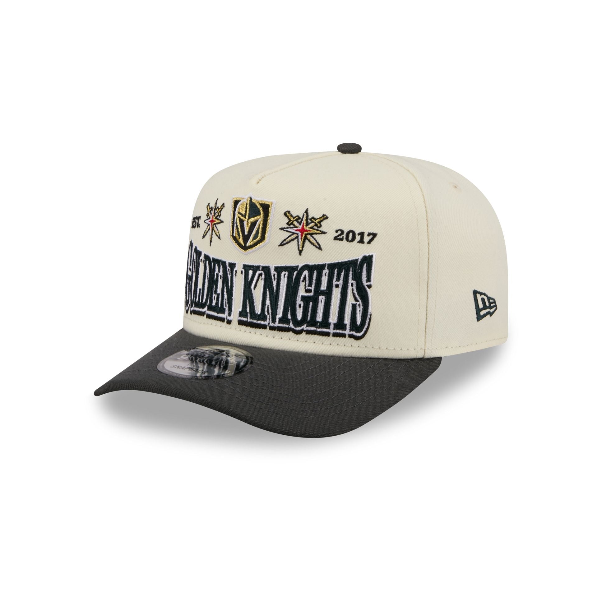 Vegas Golden Knights Three Hit Chrome White 9Fifty A-Frame Snapback Hat