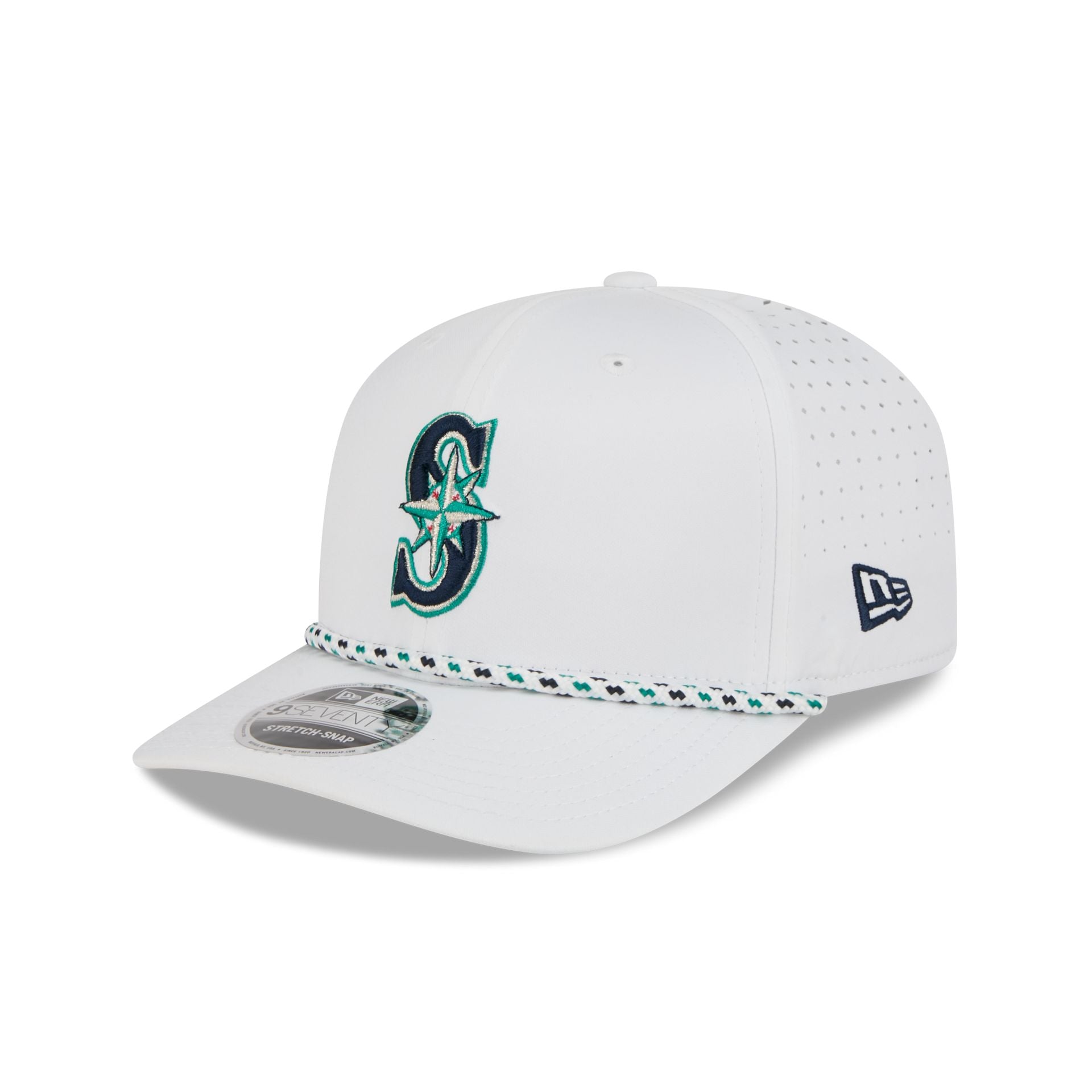 Seattle Mariners Optic White Performance Rope 9Seventy Stretch-Snap Hat