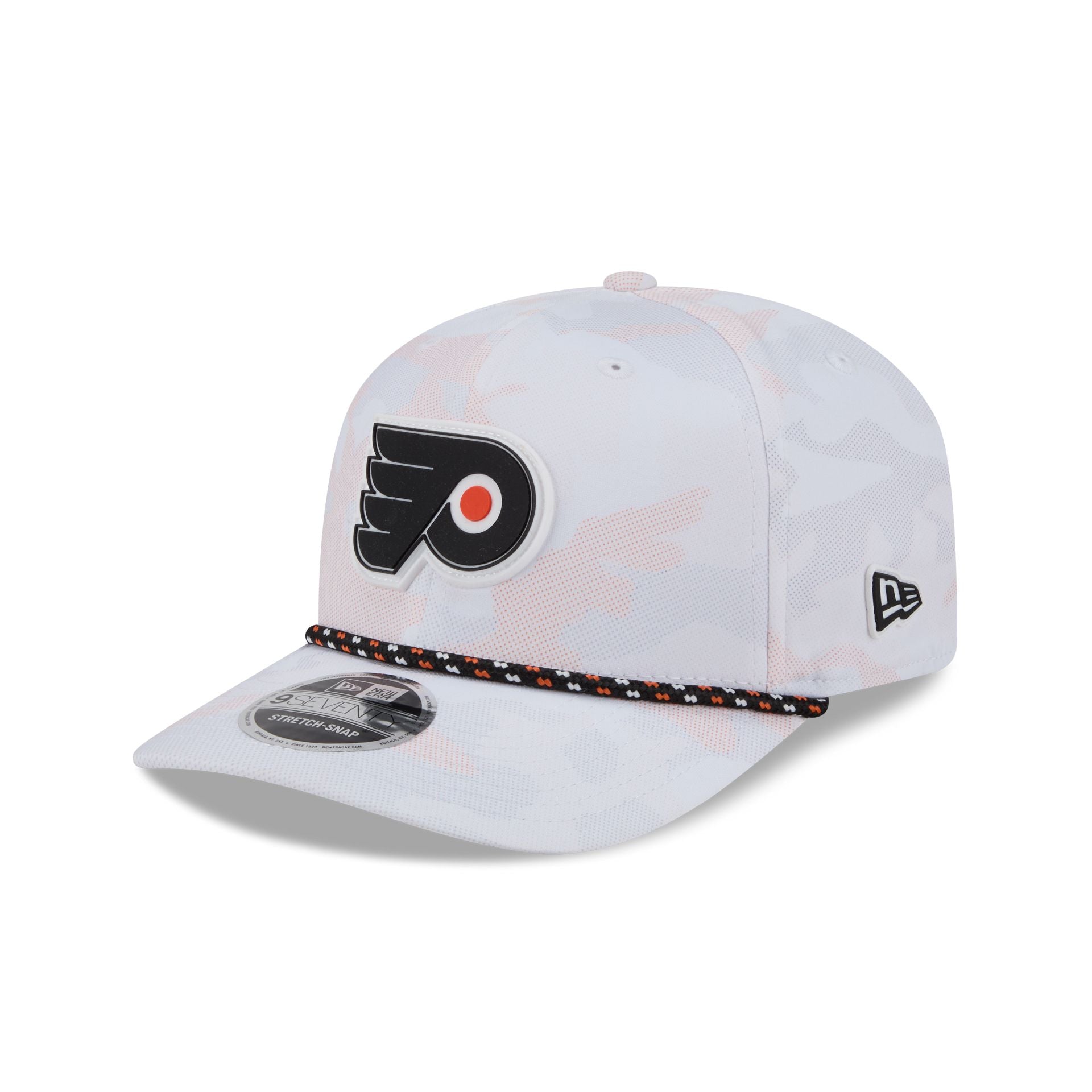 Philadelphia Flyers White Camo Performance Rope 9Seventy Stretch-Snap Hat
