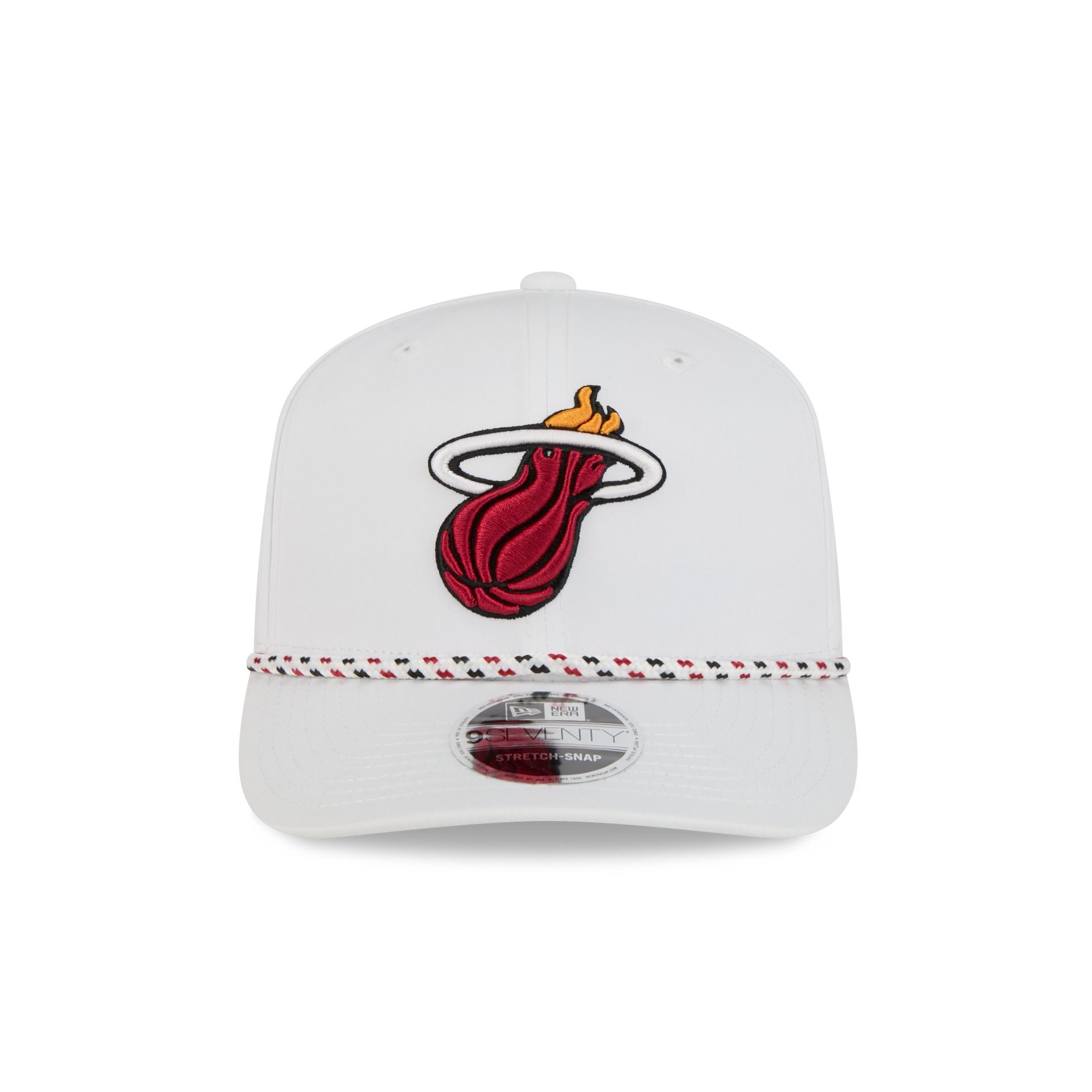 Alternative view of Miami Heat Optic White Performance Rope 9Seventy Stretch-Snap Hat