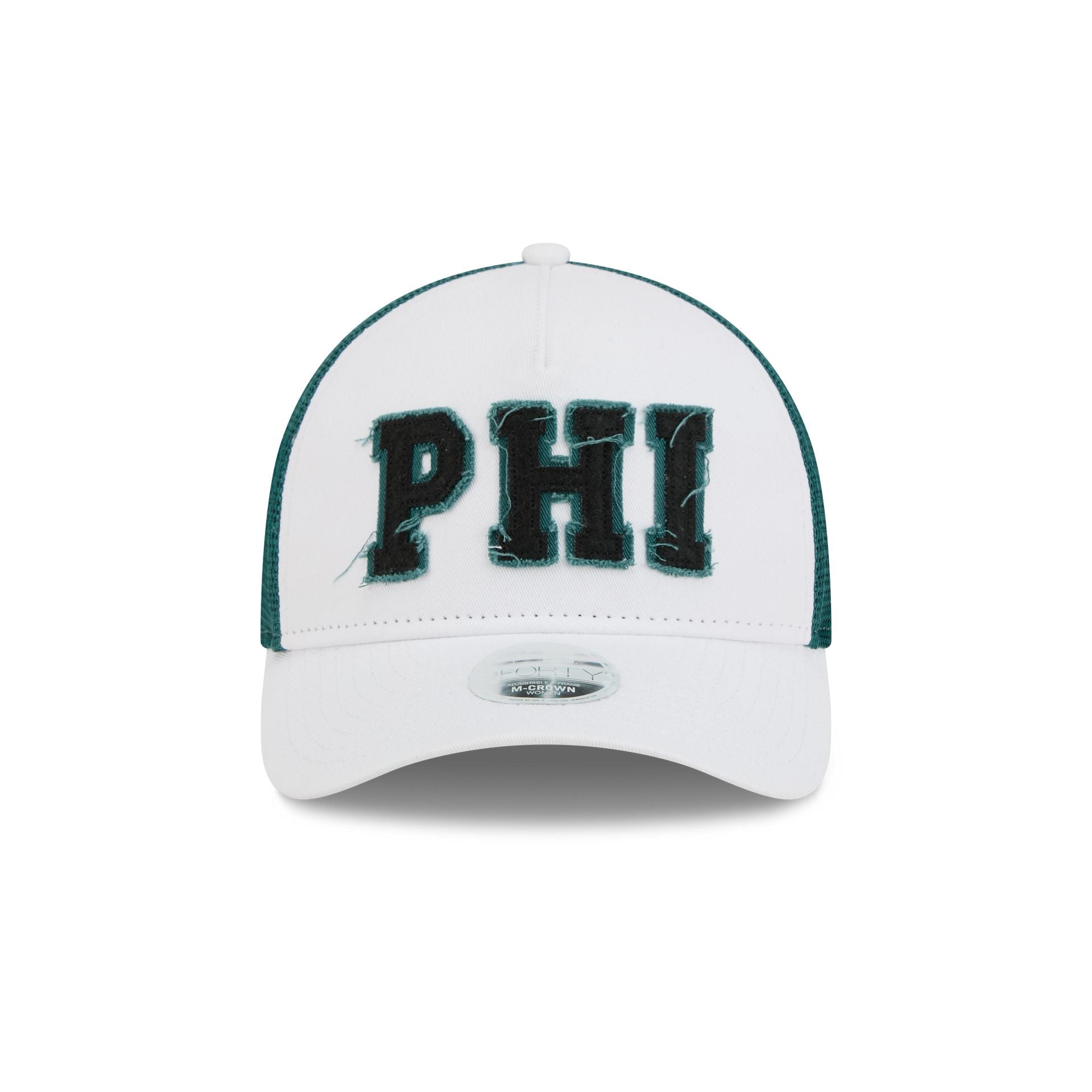 Alternative view of Philadelphia Eagles Optic White Felt Logo Women's 9Forty M-Crown A-Frame Trucker Hat
