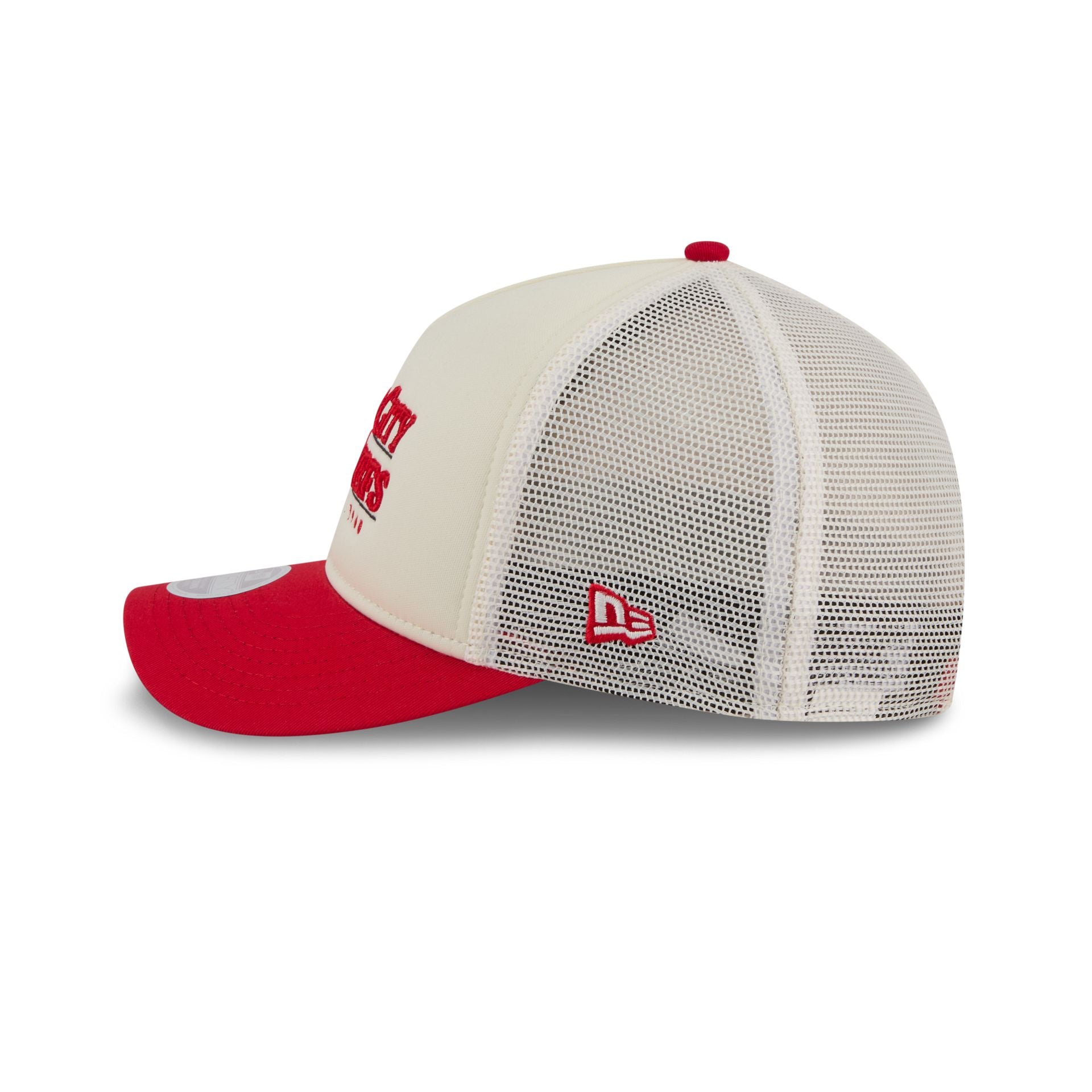 Kansas City Chiefs Retro Chrome Women's White 9Forty M-Crown A-Frame Trucker Hat - Image 4