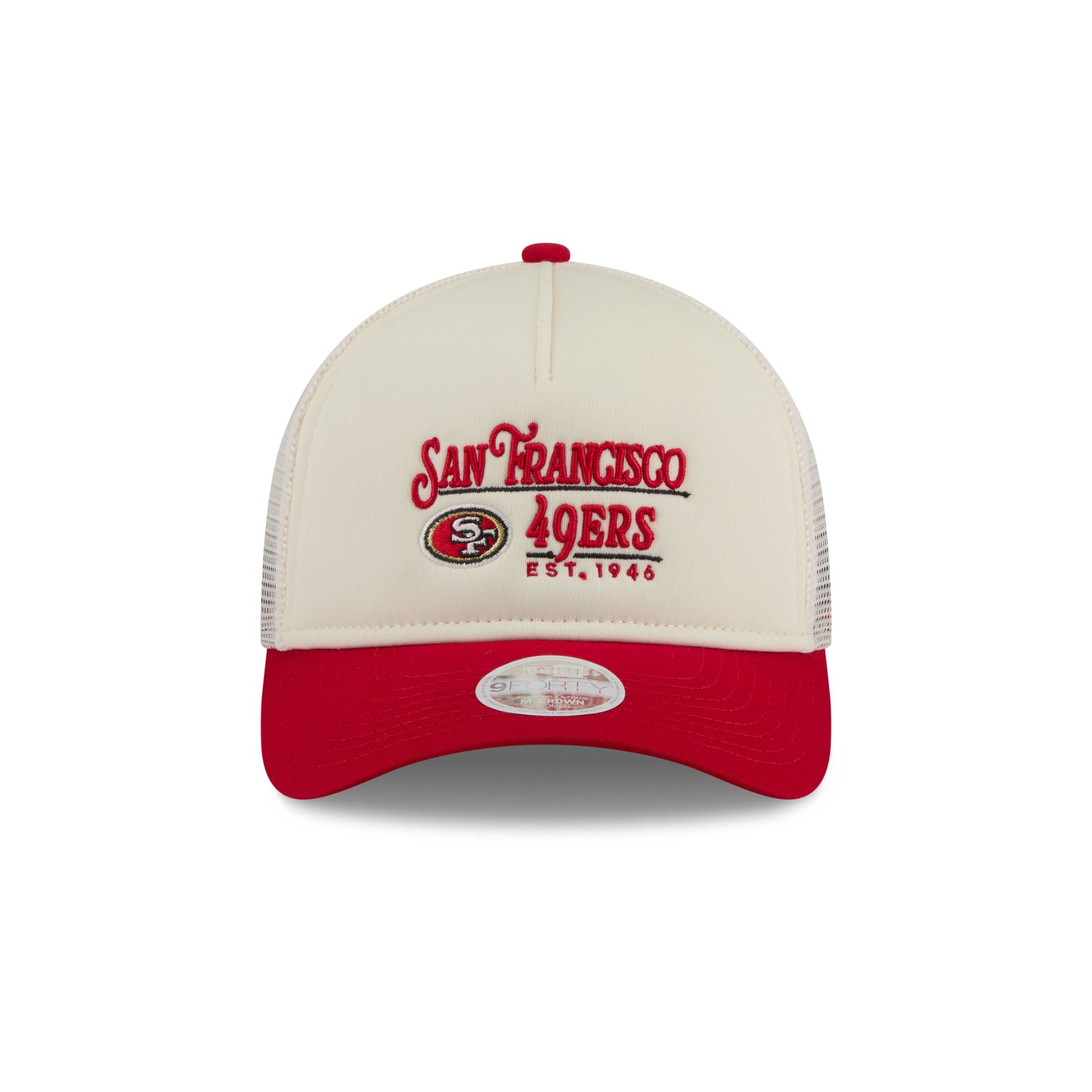 Alternative view of San Francisco 49Ers Retro Chrome Women's White 9Forty M-Crown A-Frame Trucker Hat