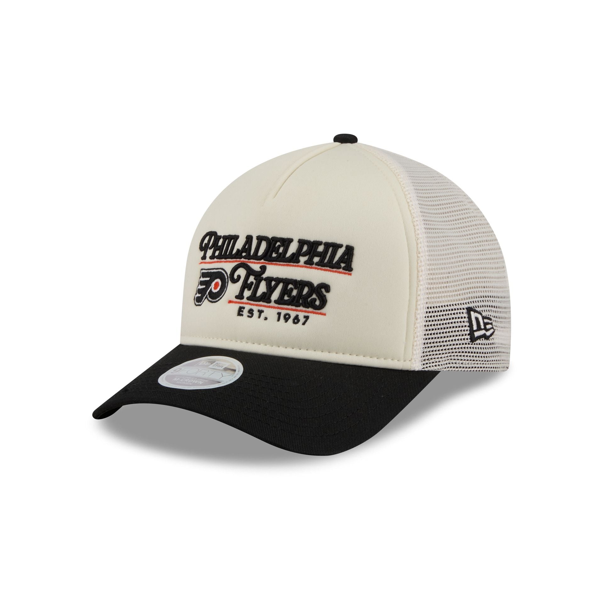 Philadelphia Flyers Retro Chrome Women's White 9Forty M-Crown A-Frame Trucker Hat