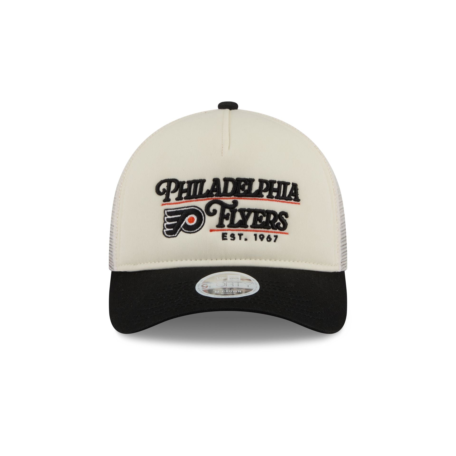 Alternative view of Philadelphia Flyers Retro Chrome Women's White 9Forty M-Crown A-Frame Trucker Hat