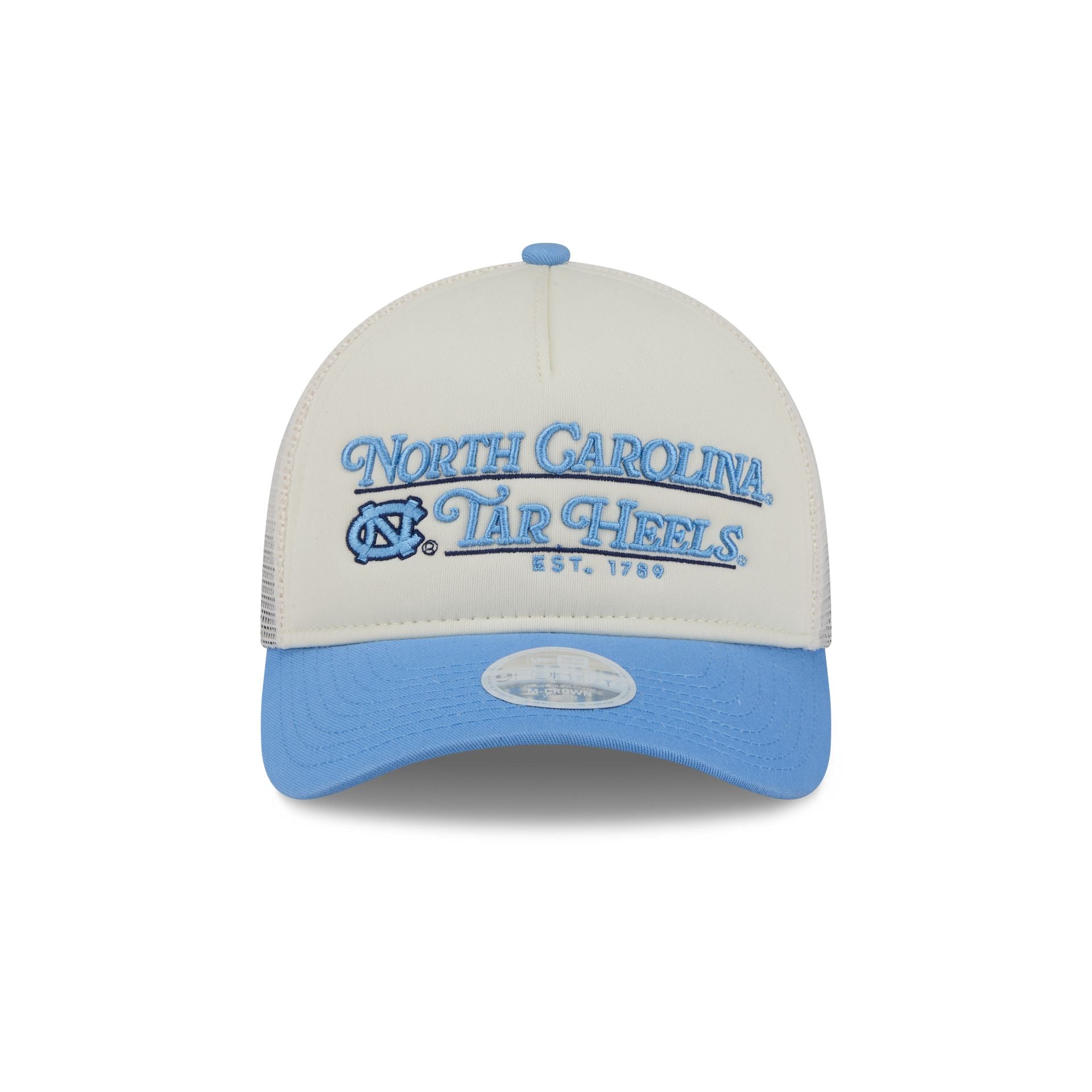 Alternative view of North Carolina Tar Heels Retro Chrome Women's White 9Forty M-Crown A-Frame Trucker Hat