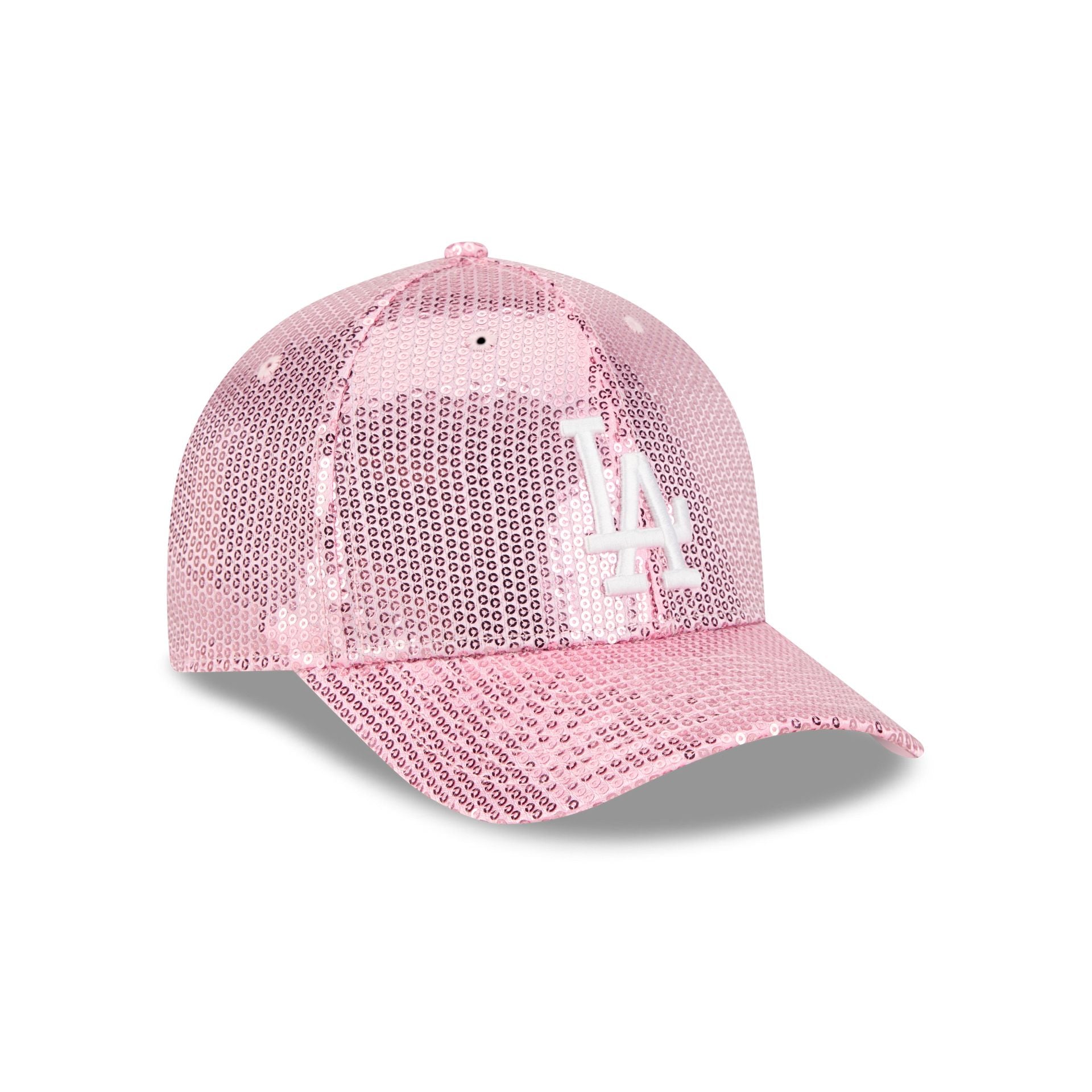 Los Angeles Dodgers Sequin Pink Women's 9Forty M-Crown Snapback Hat - Image 3