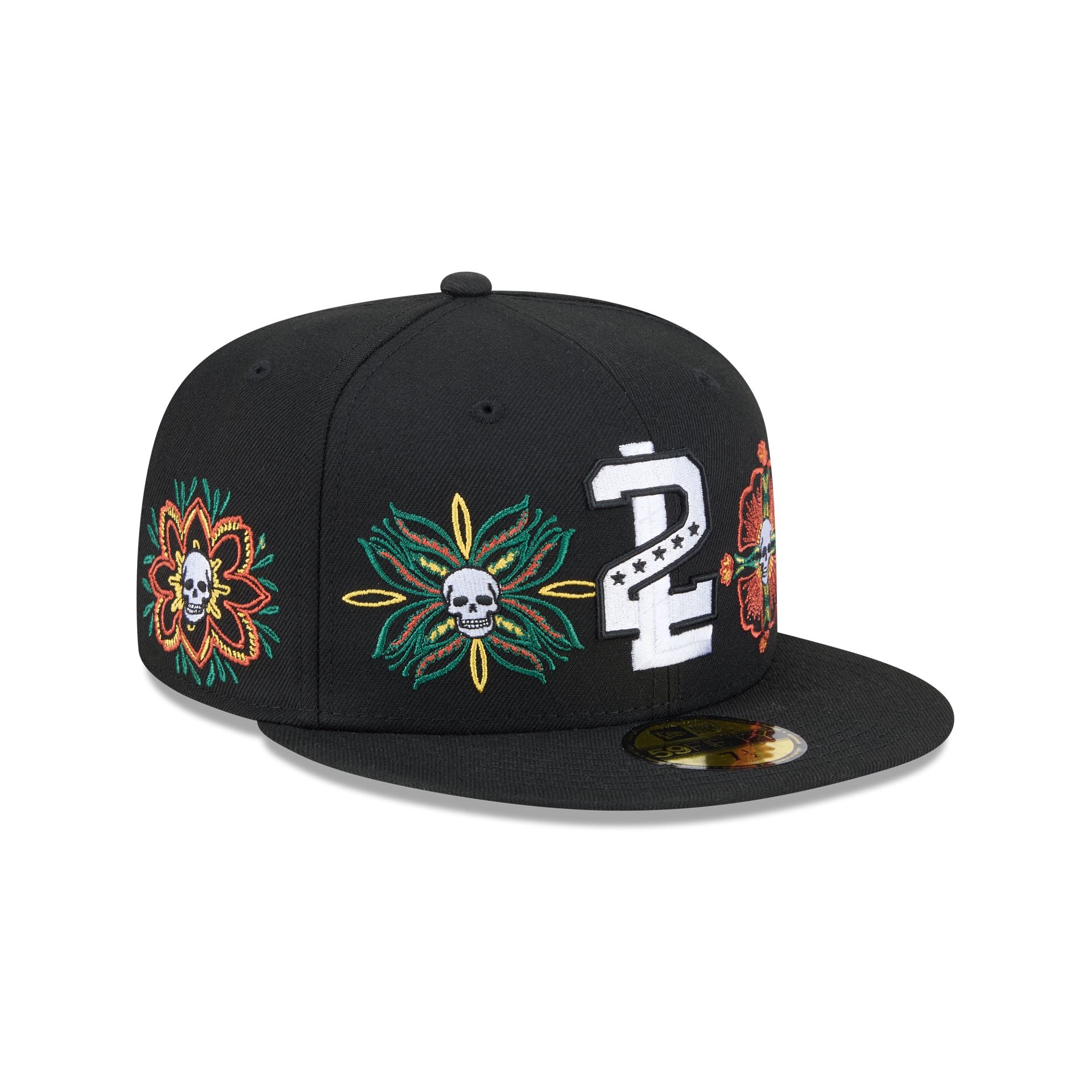 Tecolotes De Los Dos Laredos Day Of The Dead Skull & Flowers 59Fifty Fitted Hat