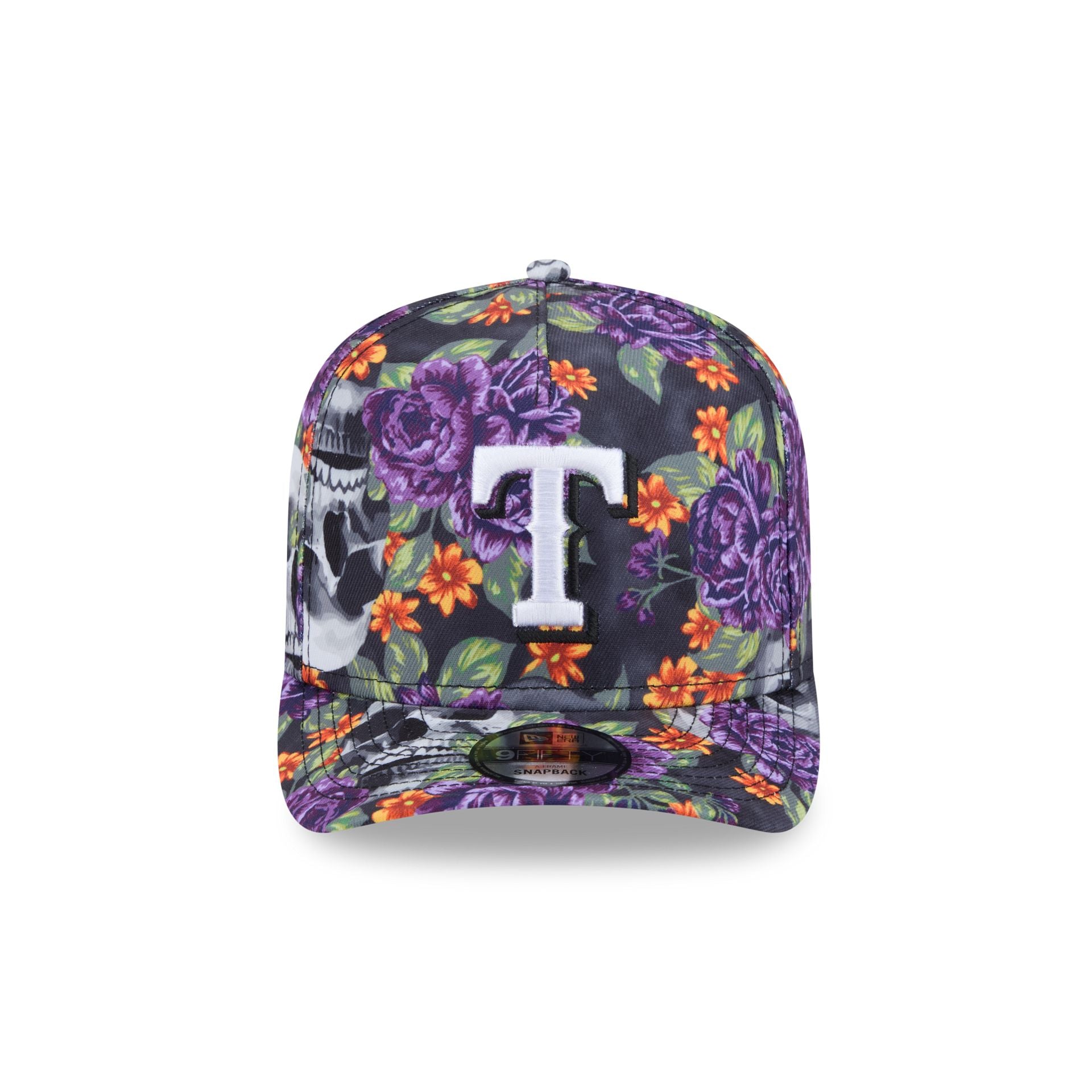 Alternative view of Texas Rangers Day Of The Dead Skull & Roses 9Fifty A-Frame Snapback