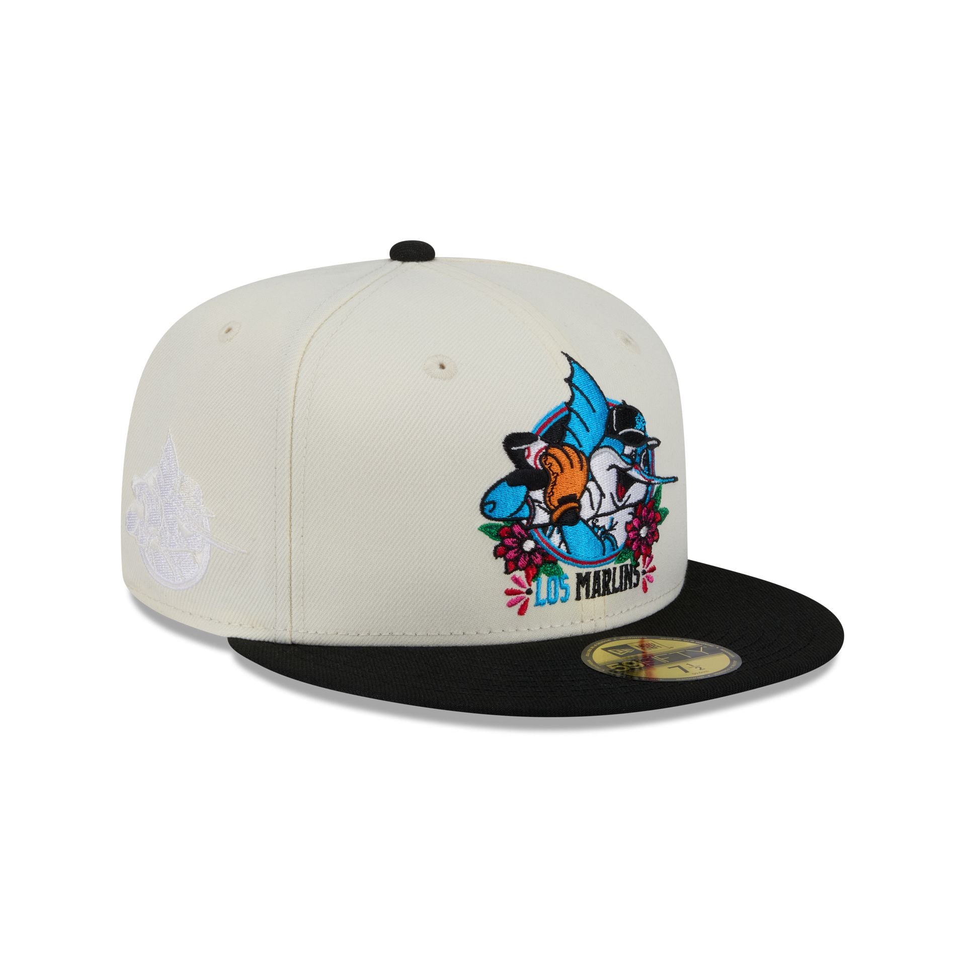 Miami Marlins Day Of The Dead Sugar Skull Mascot 59Fifty Fitted Hat