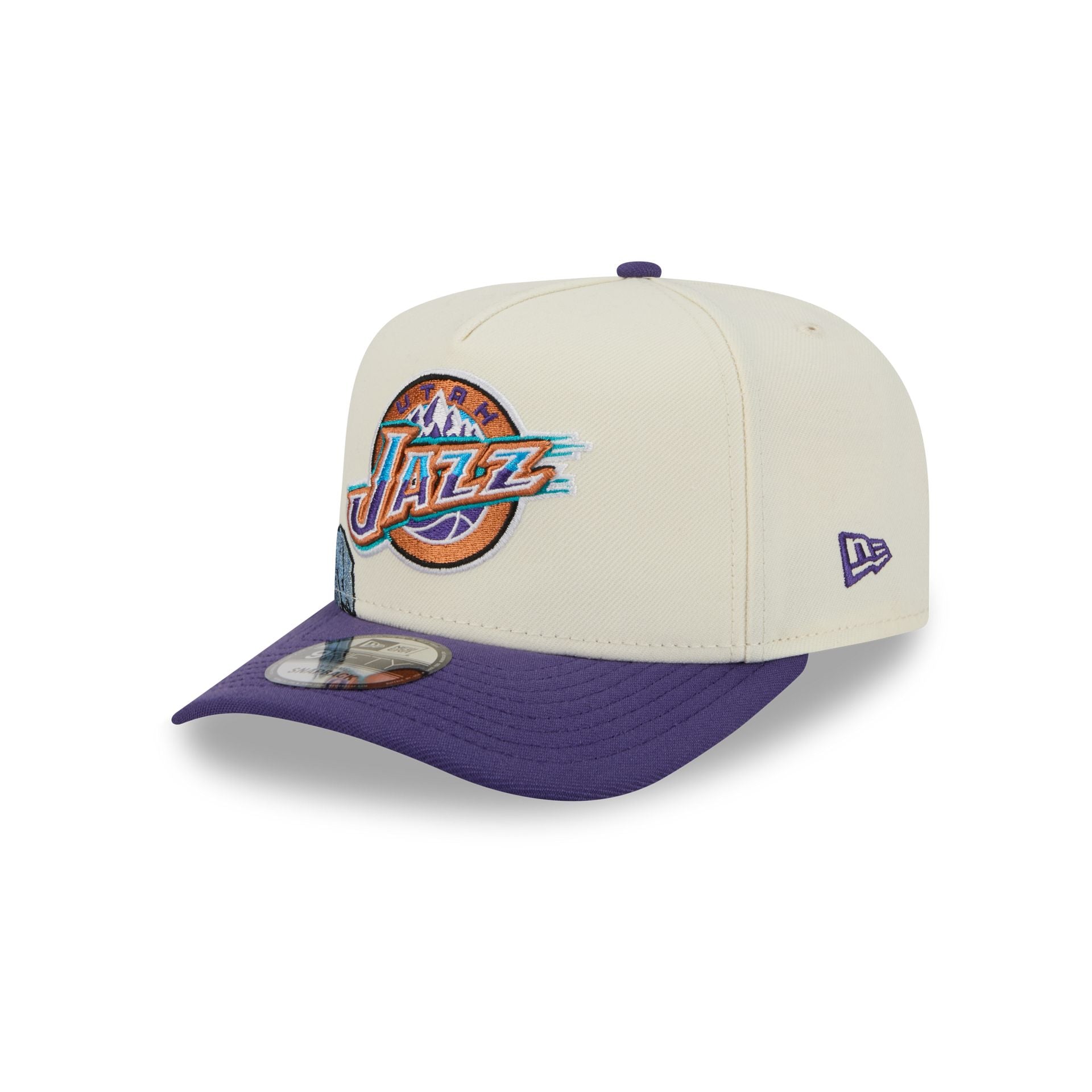 Utah Jazz 1979-1996 Hardwood Classics Chrome White 9Fifty A-Frame Snapback Hat