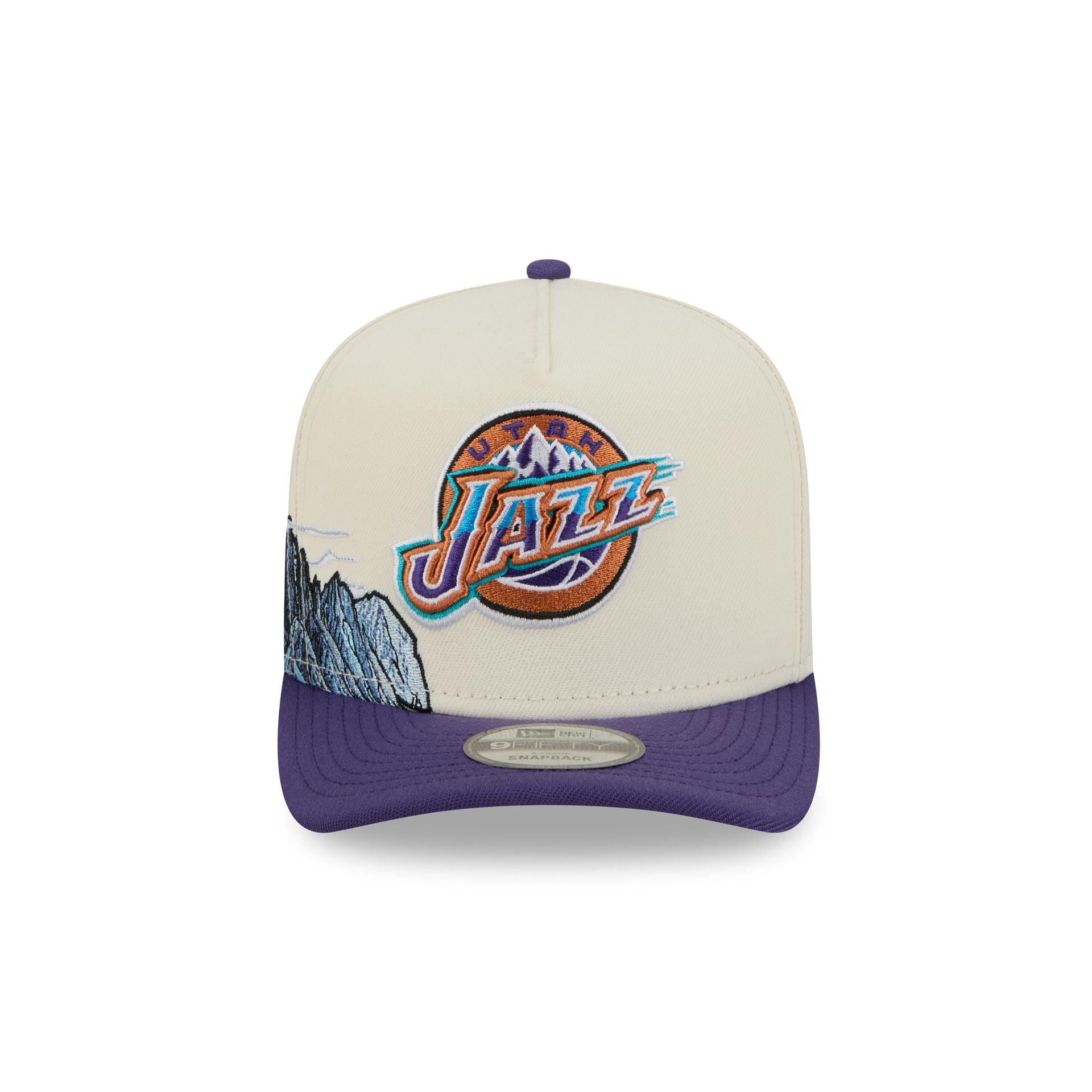 Alternative view of Utah Jazz 1979-1996 Hardwood Classics Chrome White 9Fifty A-Frame Snapback Hat