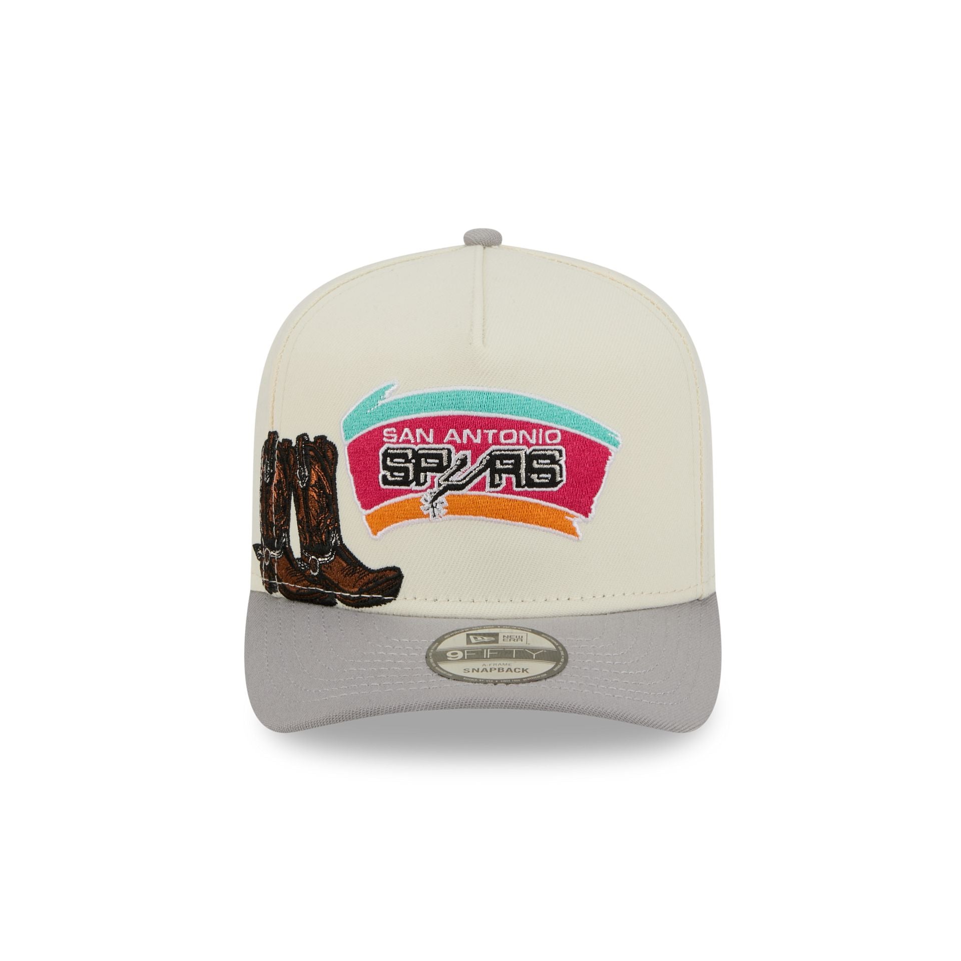 Alternative view of San Antonio Spurs 1973-1975 Hardwood Classics Chrome White 9Fifty A-Frame Snapback Hat