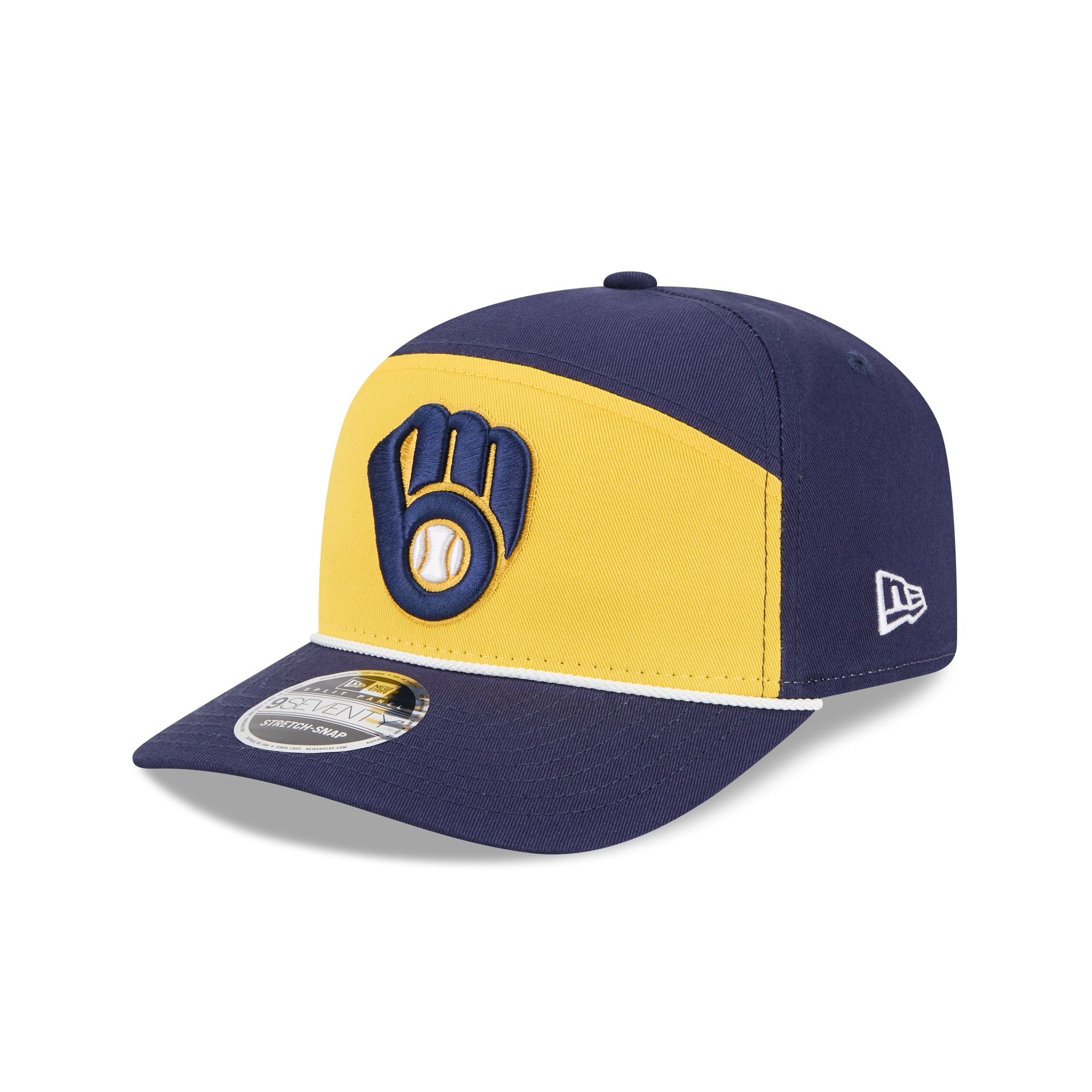 Milwaukee Brewers Split Panel 9Seventy Stretch-Snap Hat