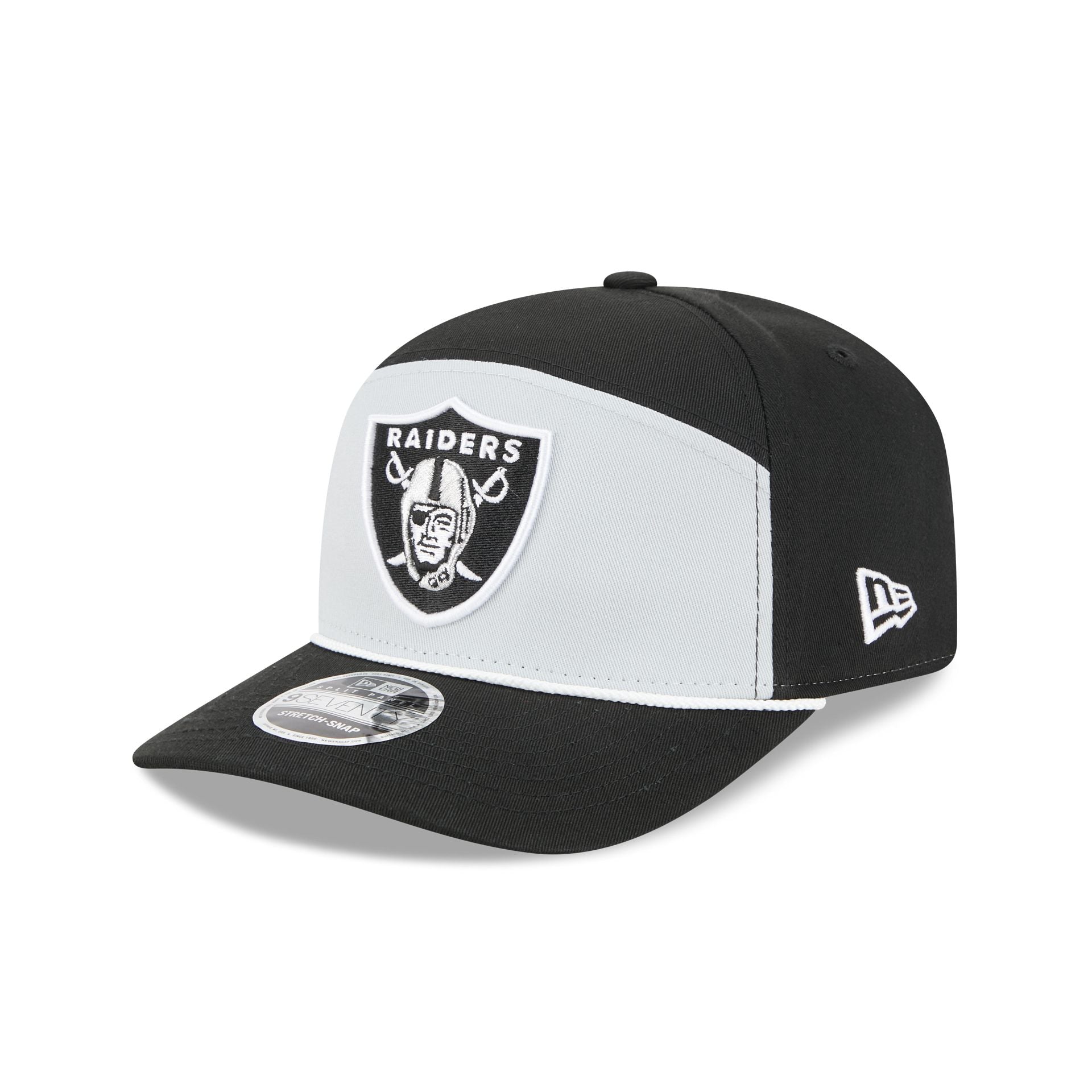 Las Vegas Raiders Split Panel 9Seventy Stretch-Snap Hat