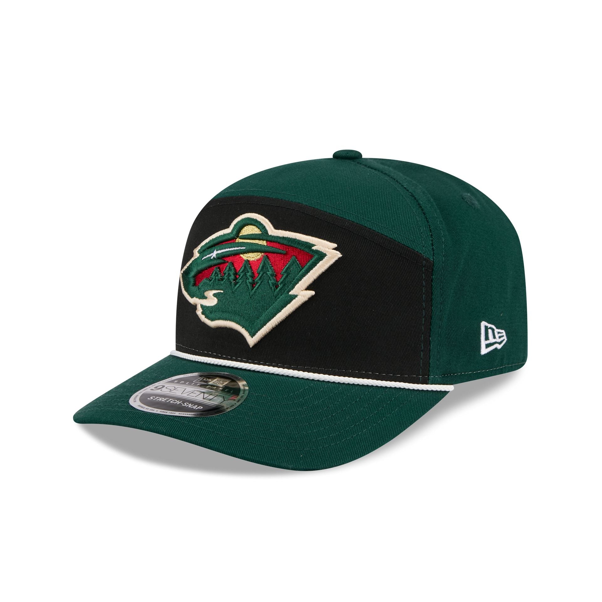 Minnesota Wild Split Panel 9Seventy Stretch-Snap Hat