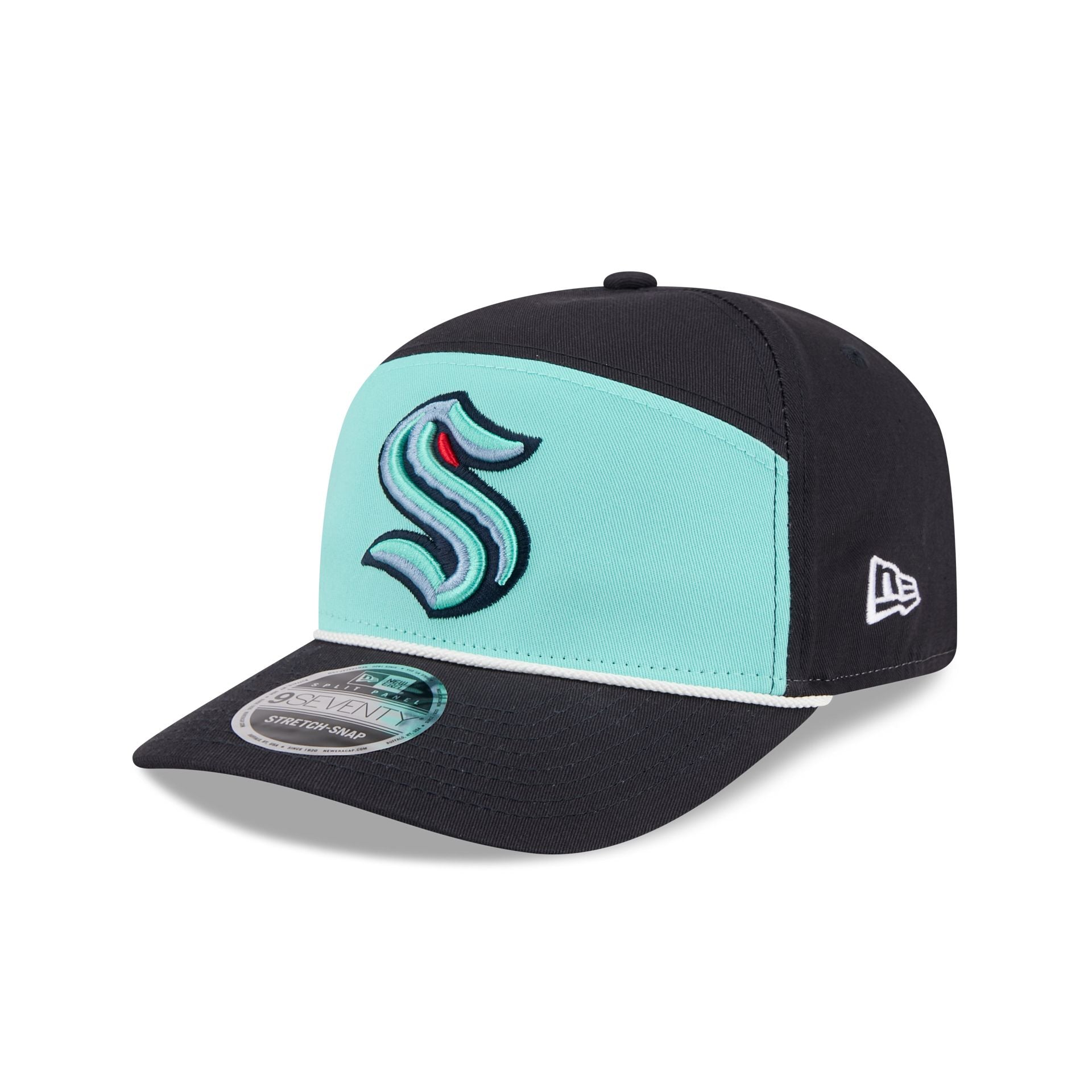 Seattle Kraken Split Panel 9Seventy Stretch-Snap Hat