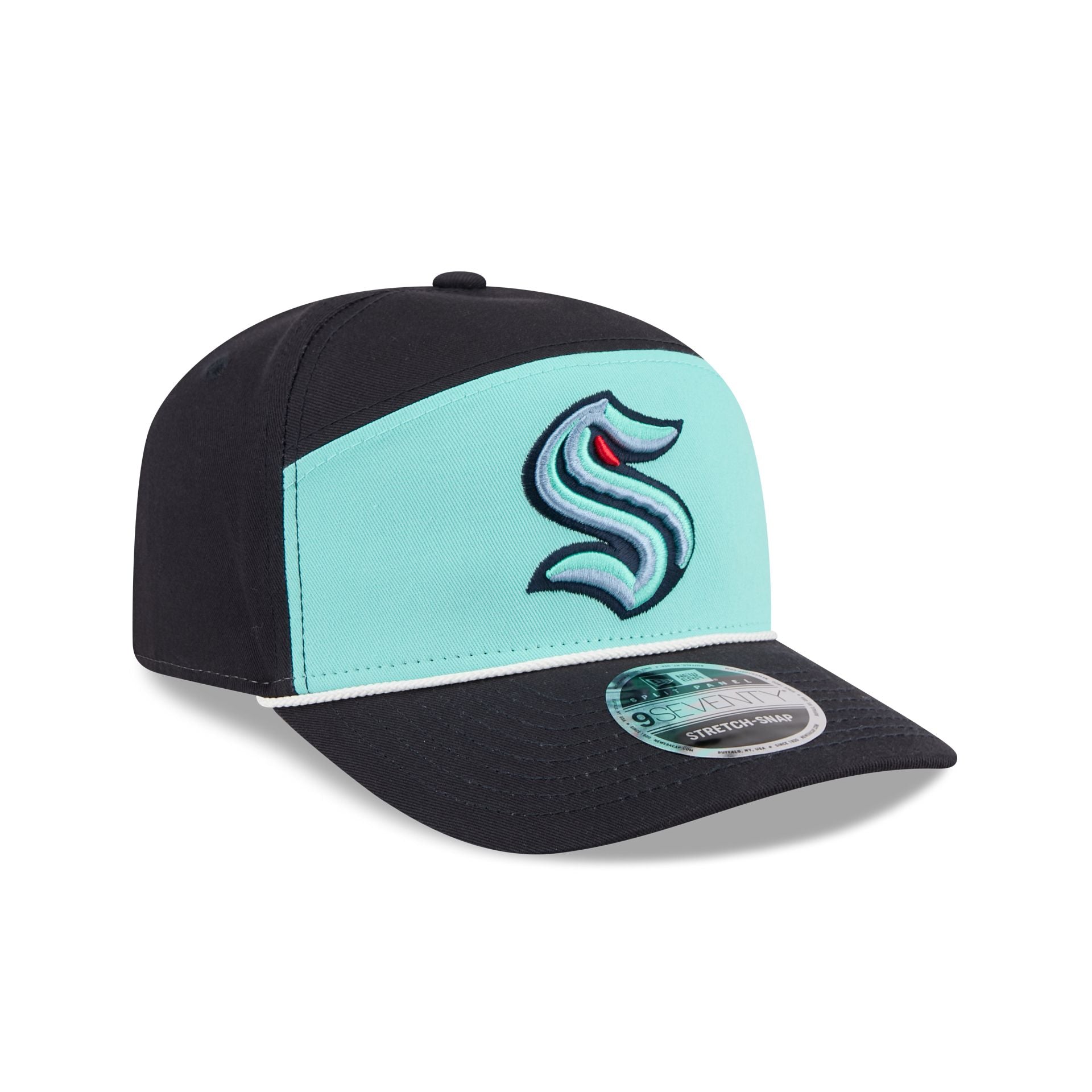 Seattle Kraken Split Panel 9Seventy Stretch-Snap Hat - Image 3