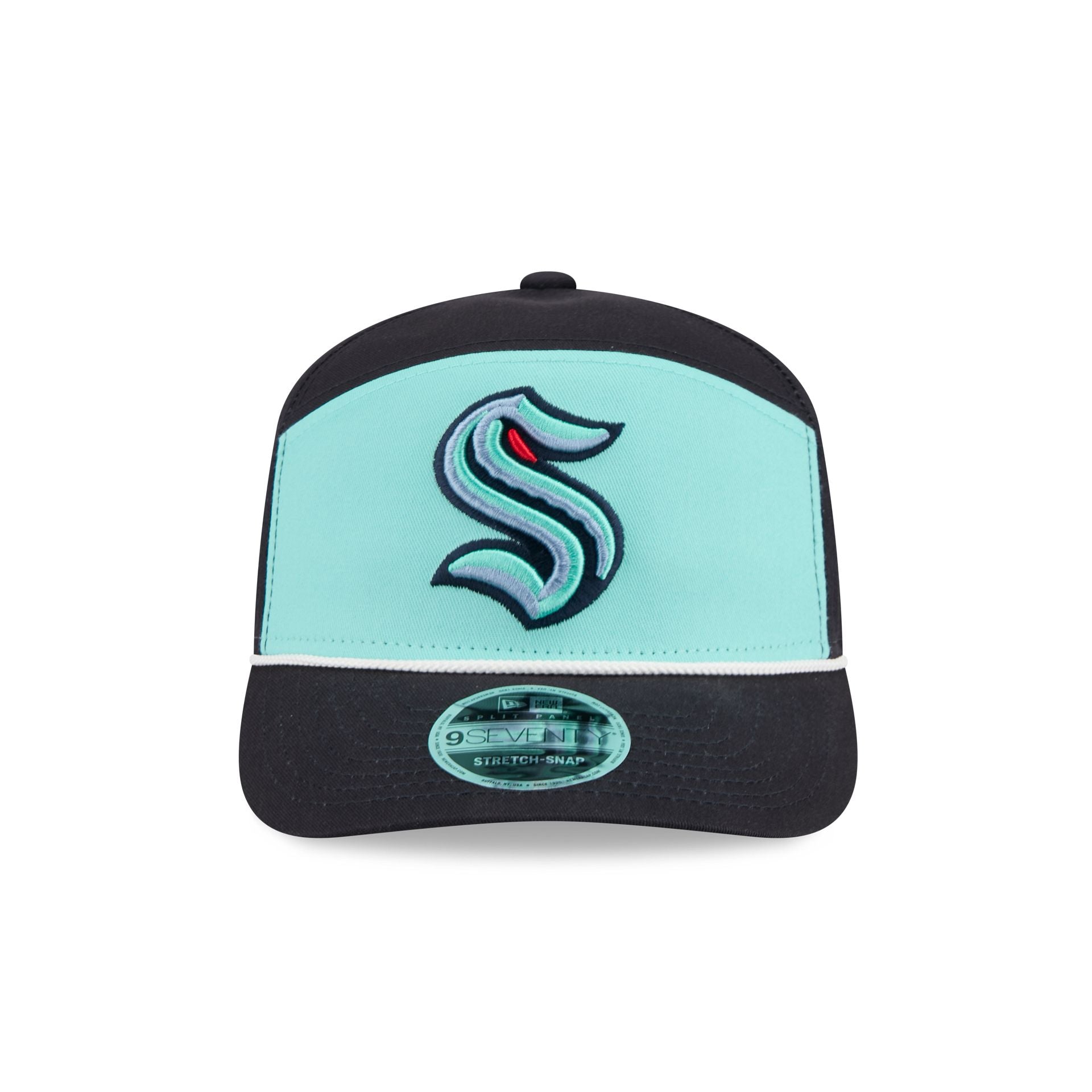 Alternative view of Seattle Kraken Split Panel 9Seventy Stretch-Snap Hat