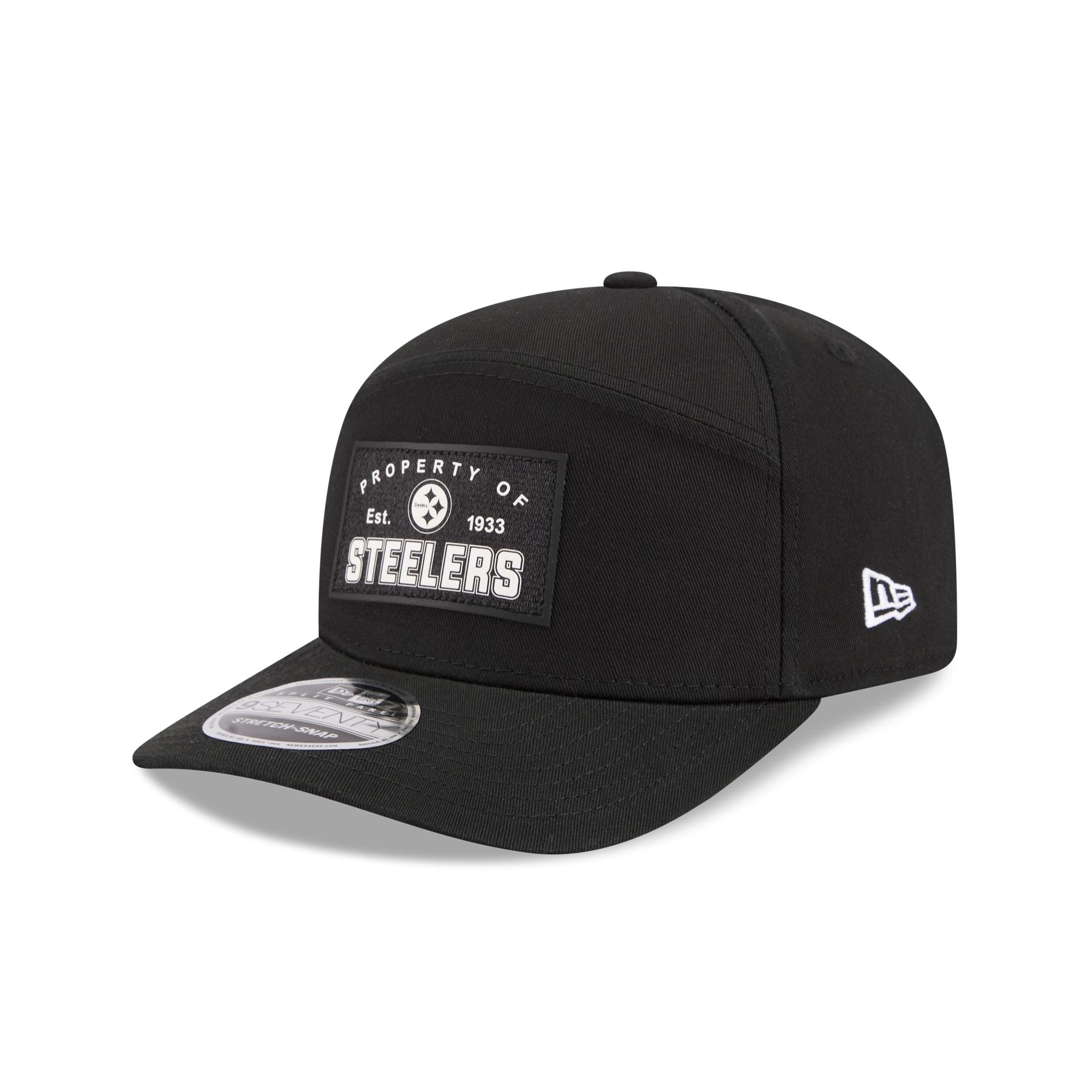 Pittsburgh Steelers Property Of Patch Split Panel 9Seventy Stretch-Snap Hat