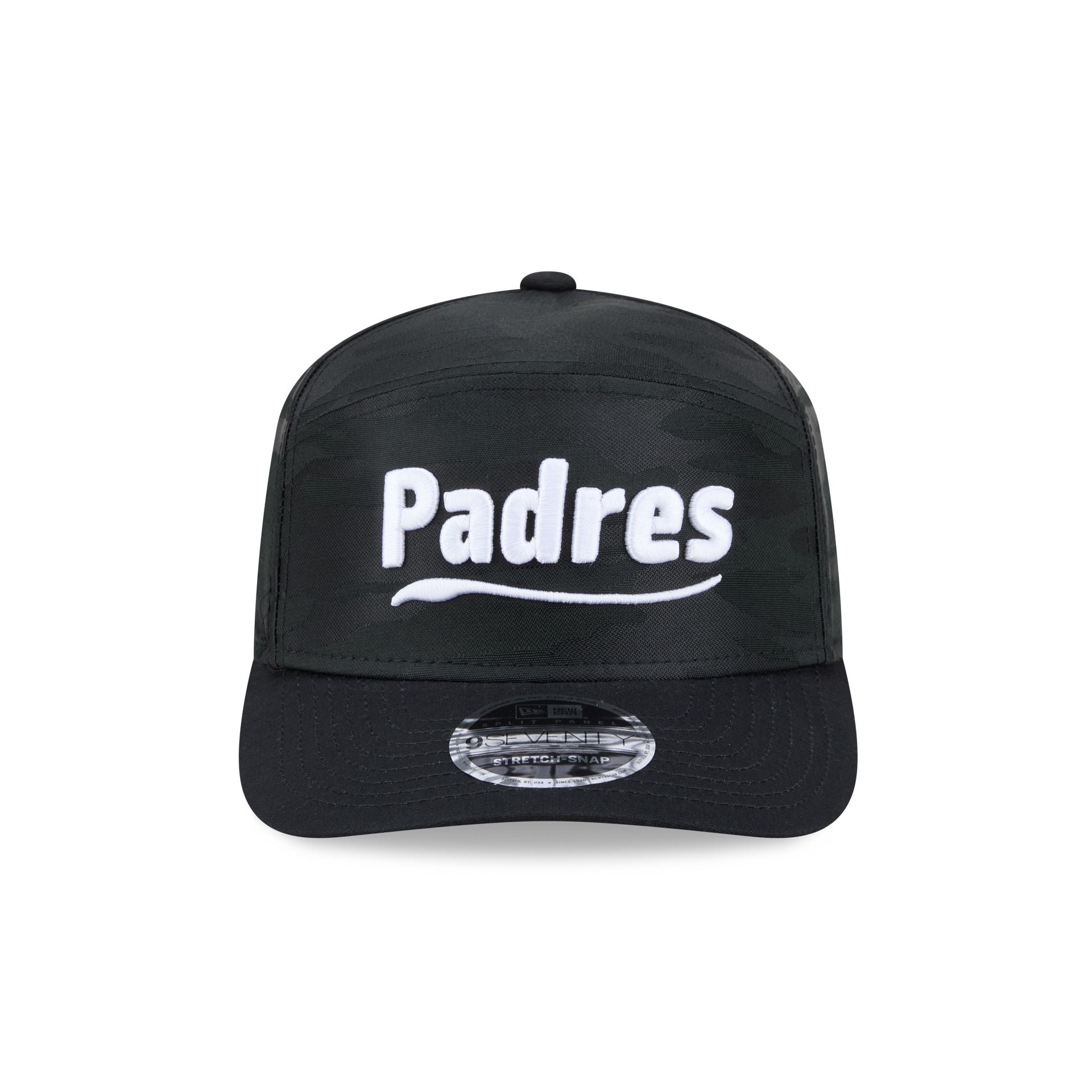 Alternative view of San Diego Padres Black Camo Split Panel 9Seventy Stretch-Snap Hat