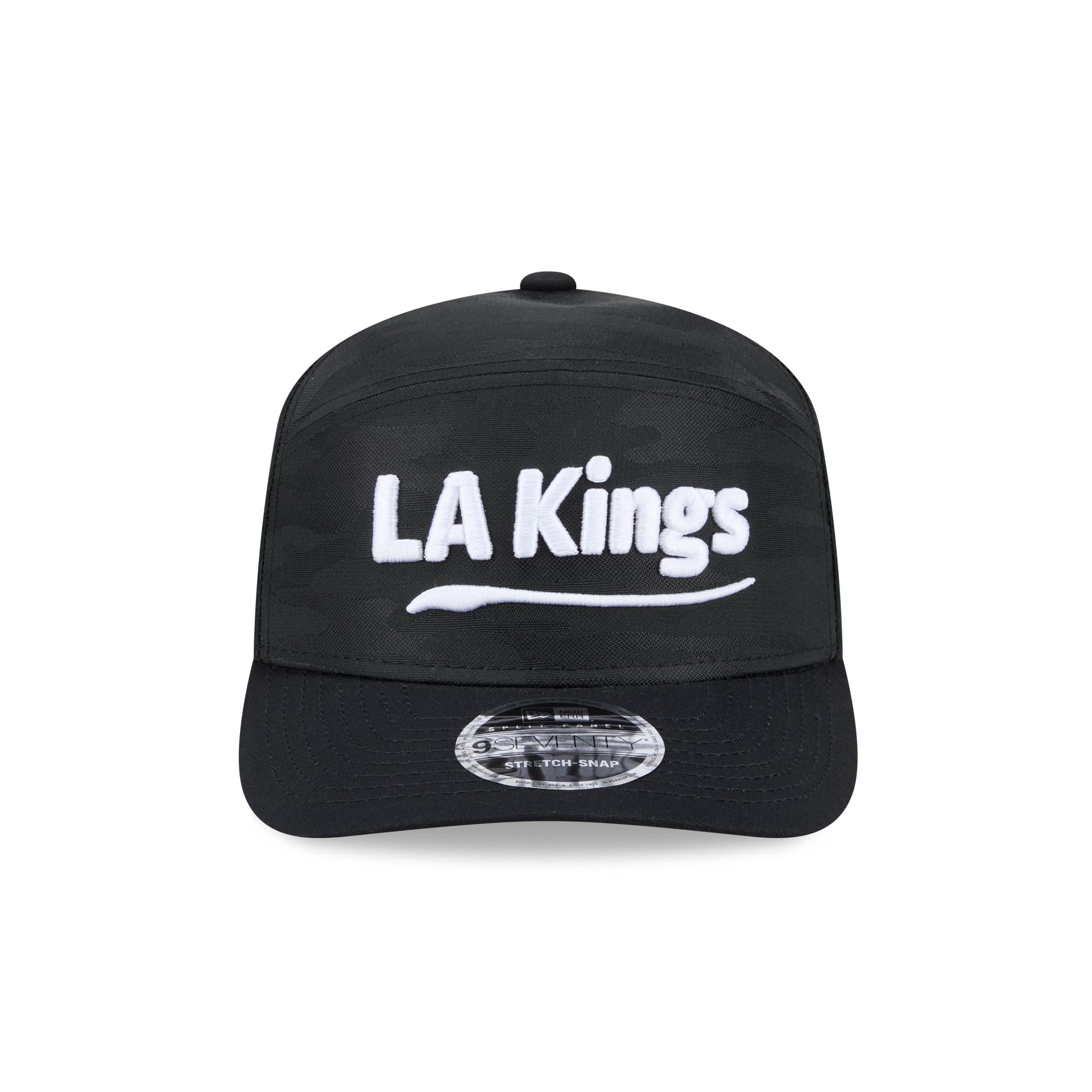 Alternative view of Los Angeles Kings Black Camo Split Panel 9Seventy Stretch-Snap Hat