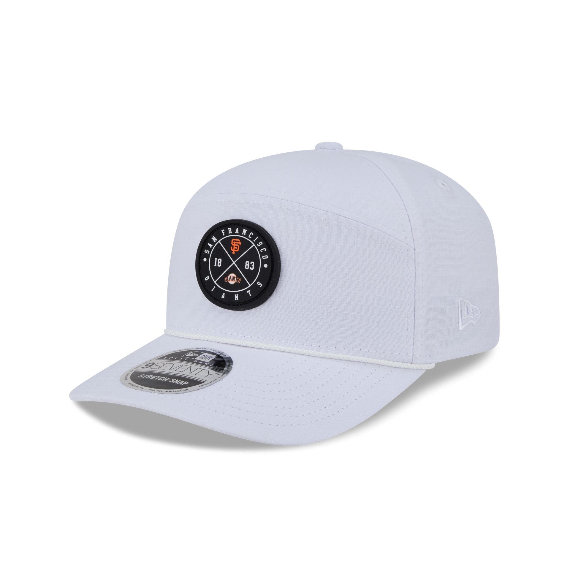 San Francisco Giants Circle Logo White Split Panel 9Seventy Stretch-Snap Hat