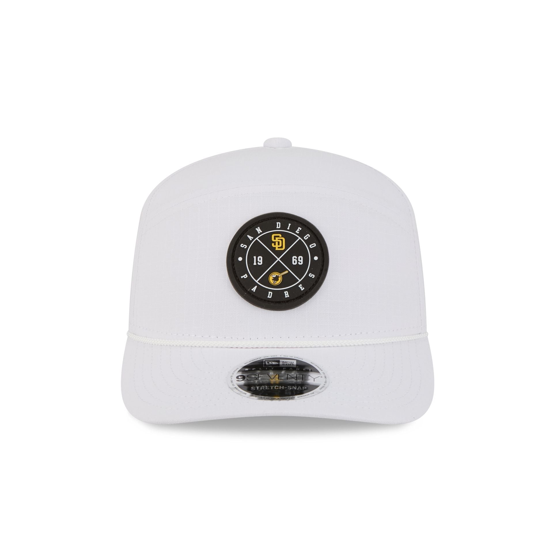 Alternative view of San Diego Padres Circle Logo White Split Panel 9Seventy Stretch-Snap Hat