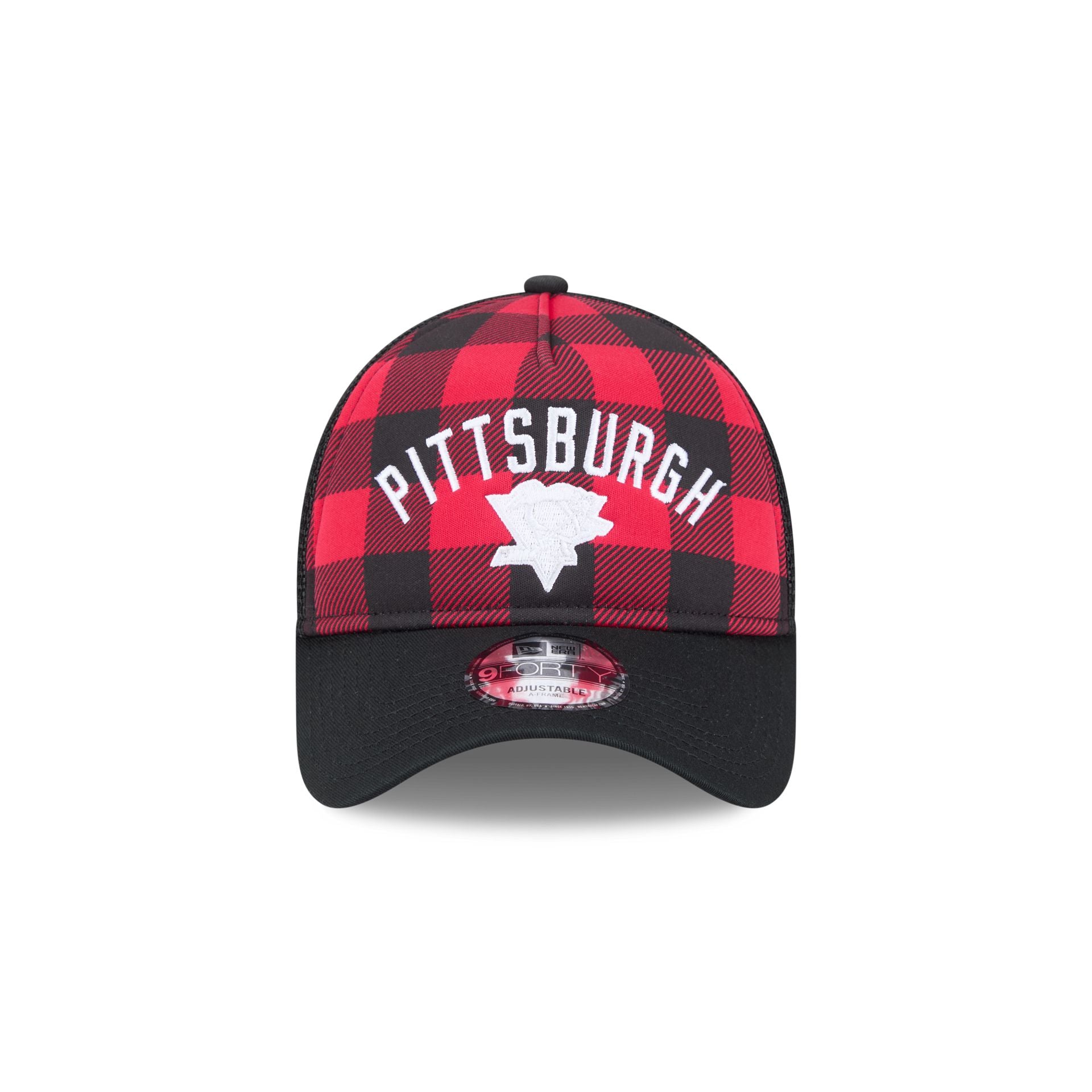 Alternative view of Pittsburgh Penguins Evergreen Check 9Forty A-Frame Trucker Hat