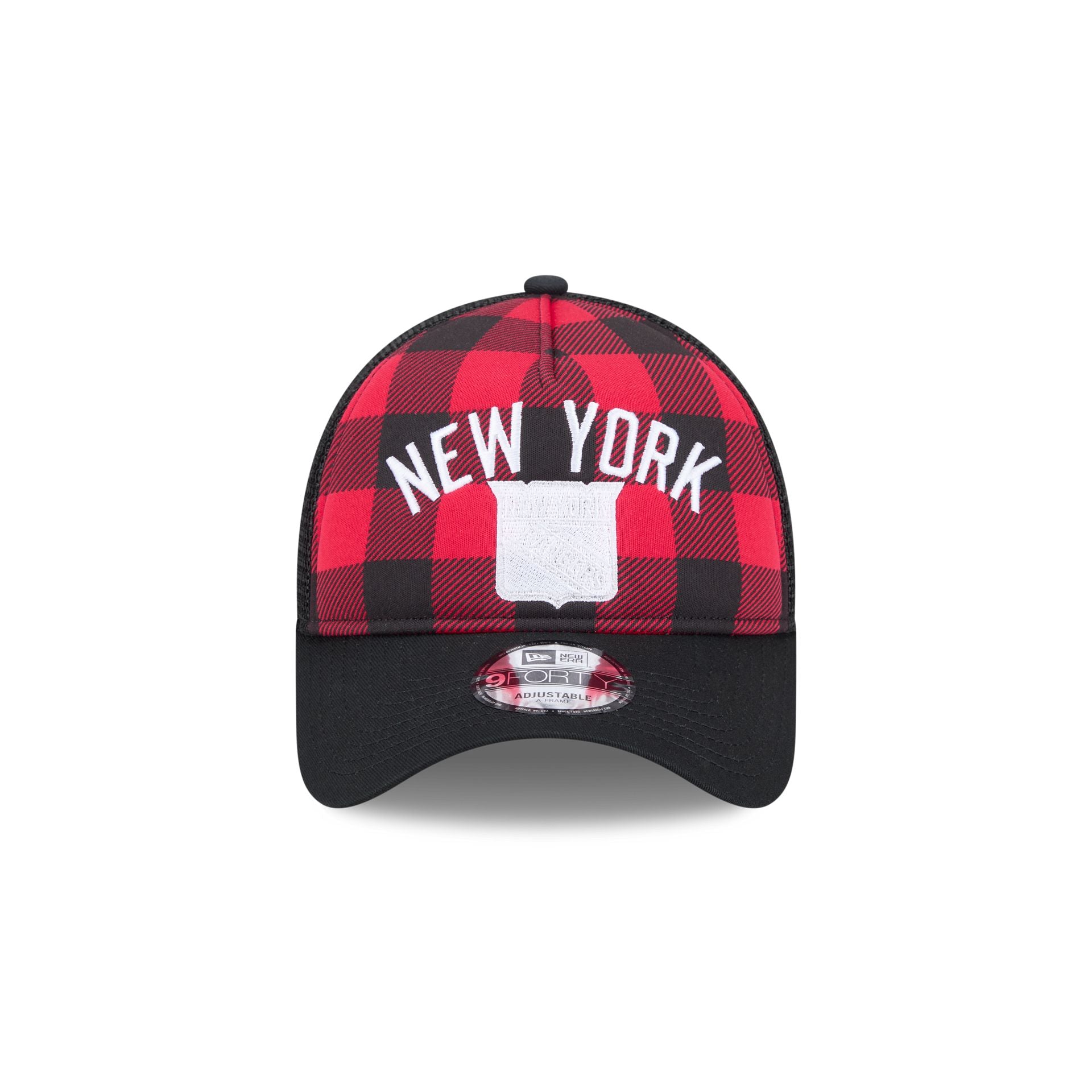 Alternative view of New York Rangers Evergreen Check 9Forty A-Frame Trucker Hat