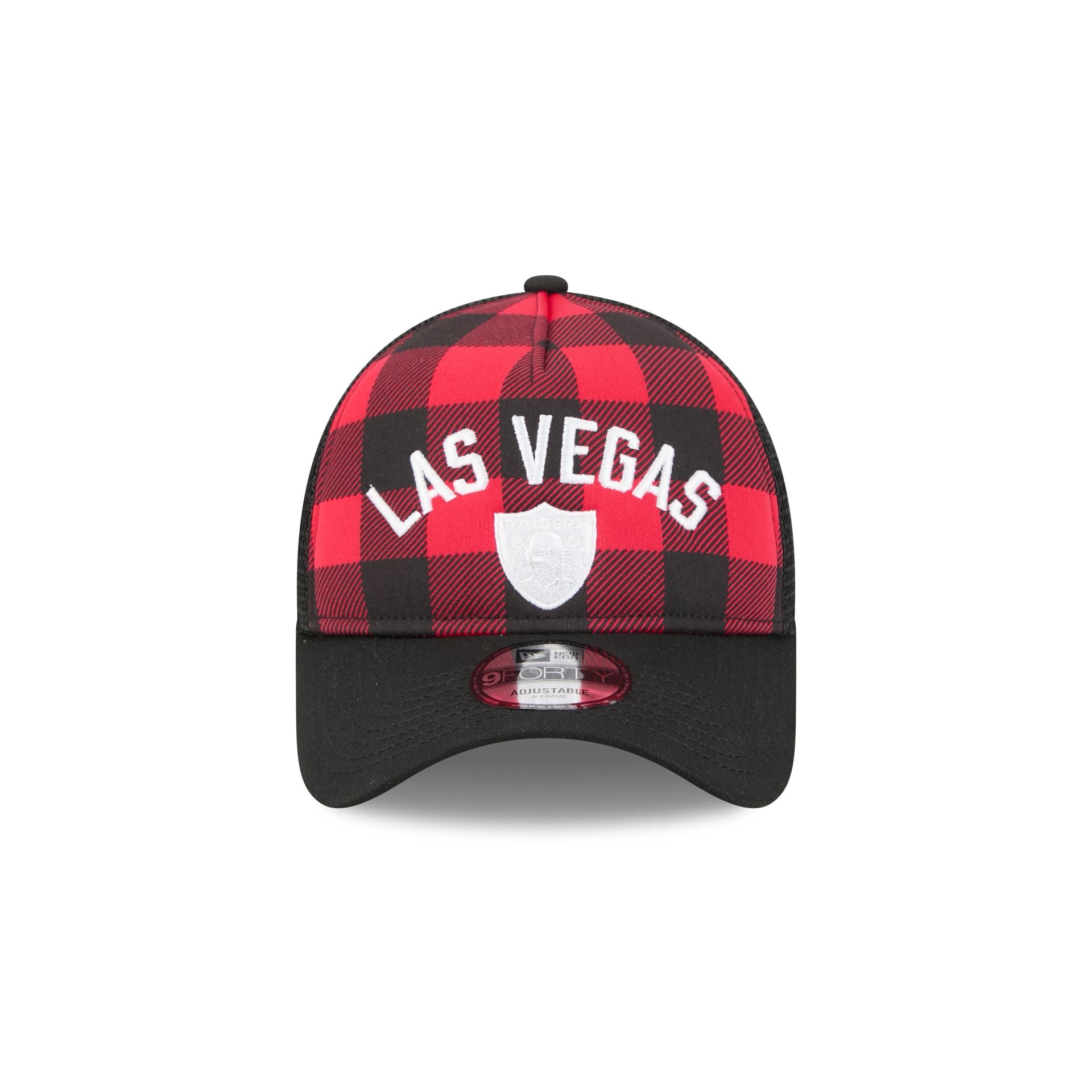 Alternative view of Las Vegas Raiders Evergreen Check 9Forty A-Frame Trucker Hat