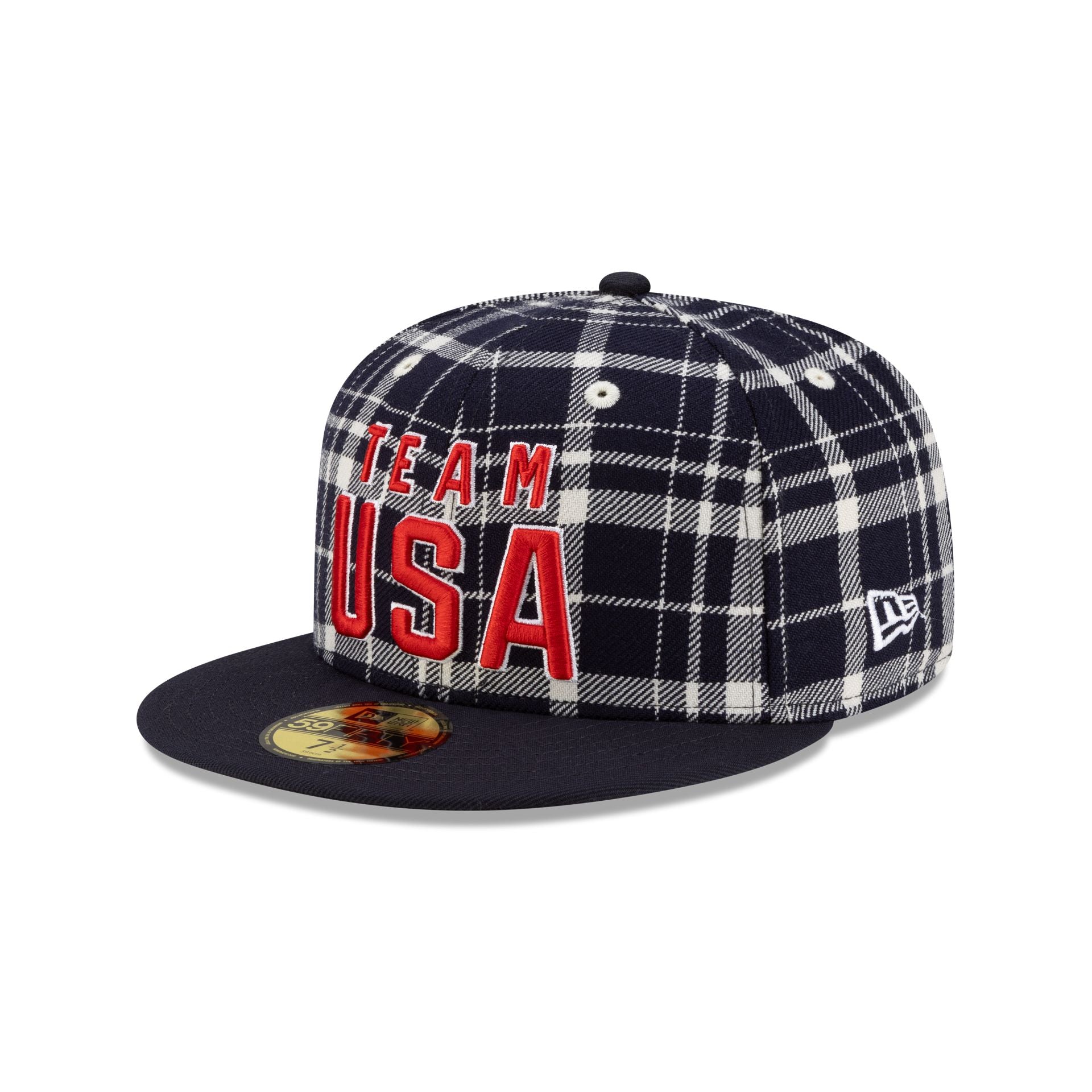 Team Usa Navy Plaid 59Fifty Fitted Hat