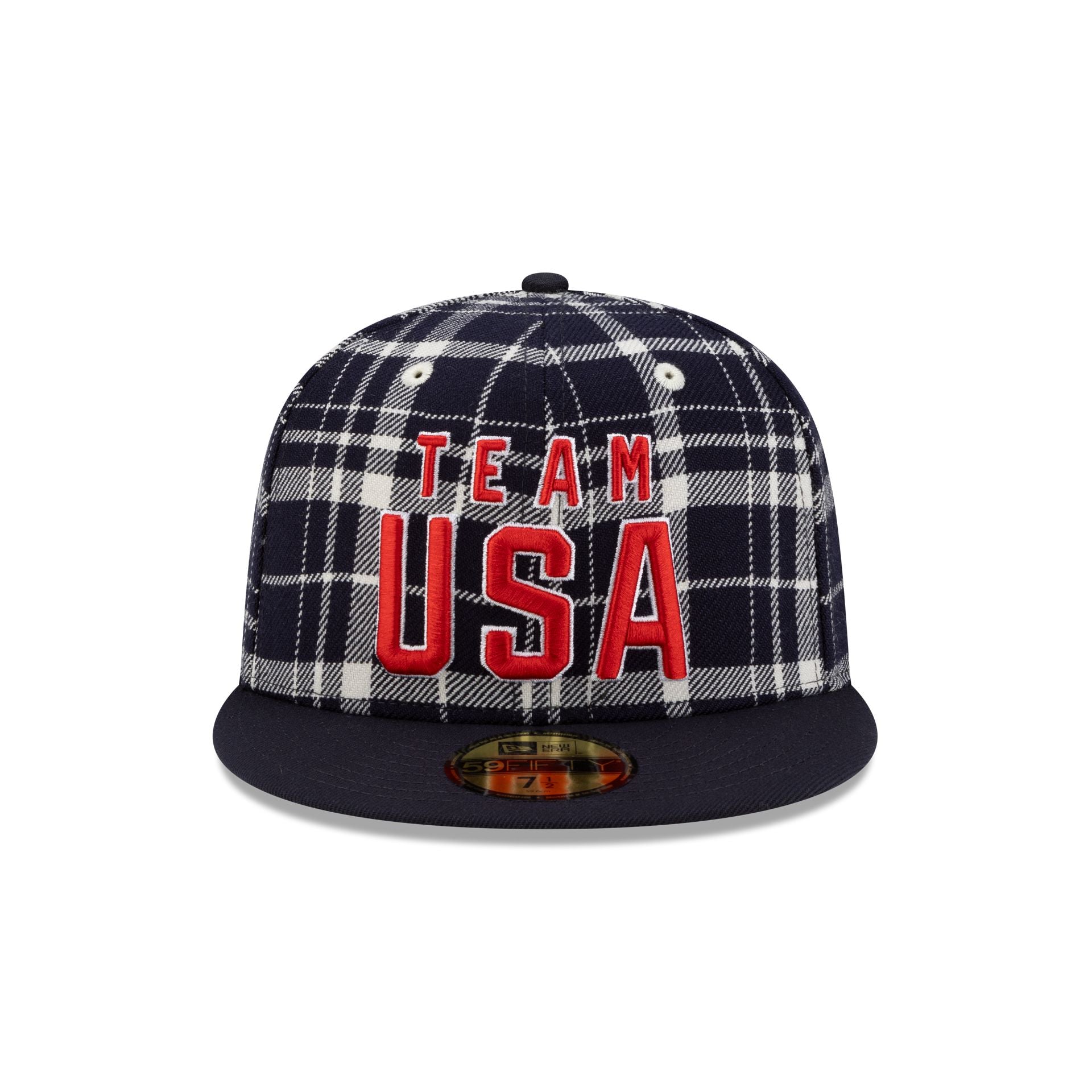 Alternative view of Team Usa Navy Plaid 59Fifty Fitted Hat