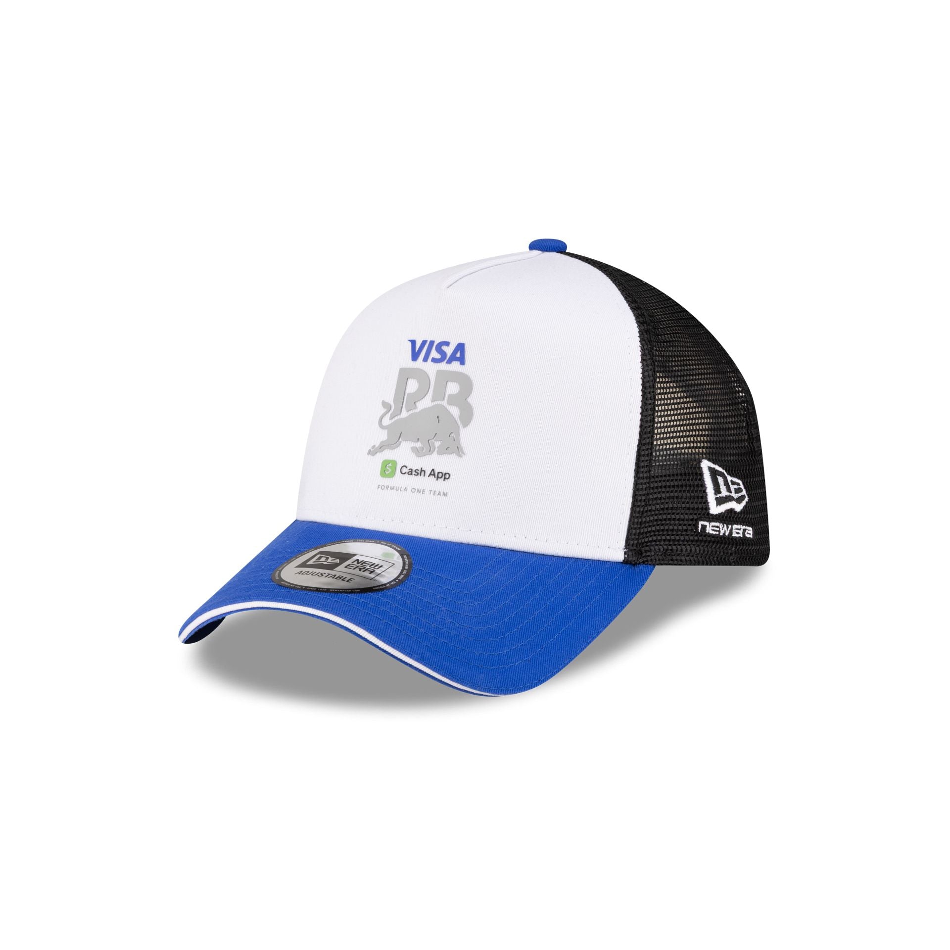 Visa Cash App Racing Bulls Essential White 9Forty A-Frame Trucker Hat