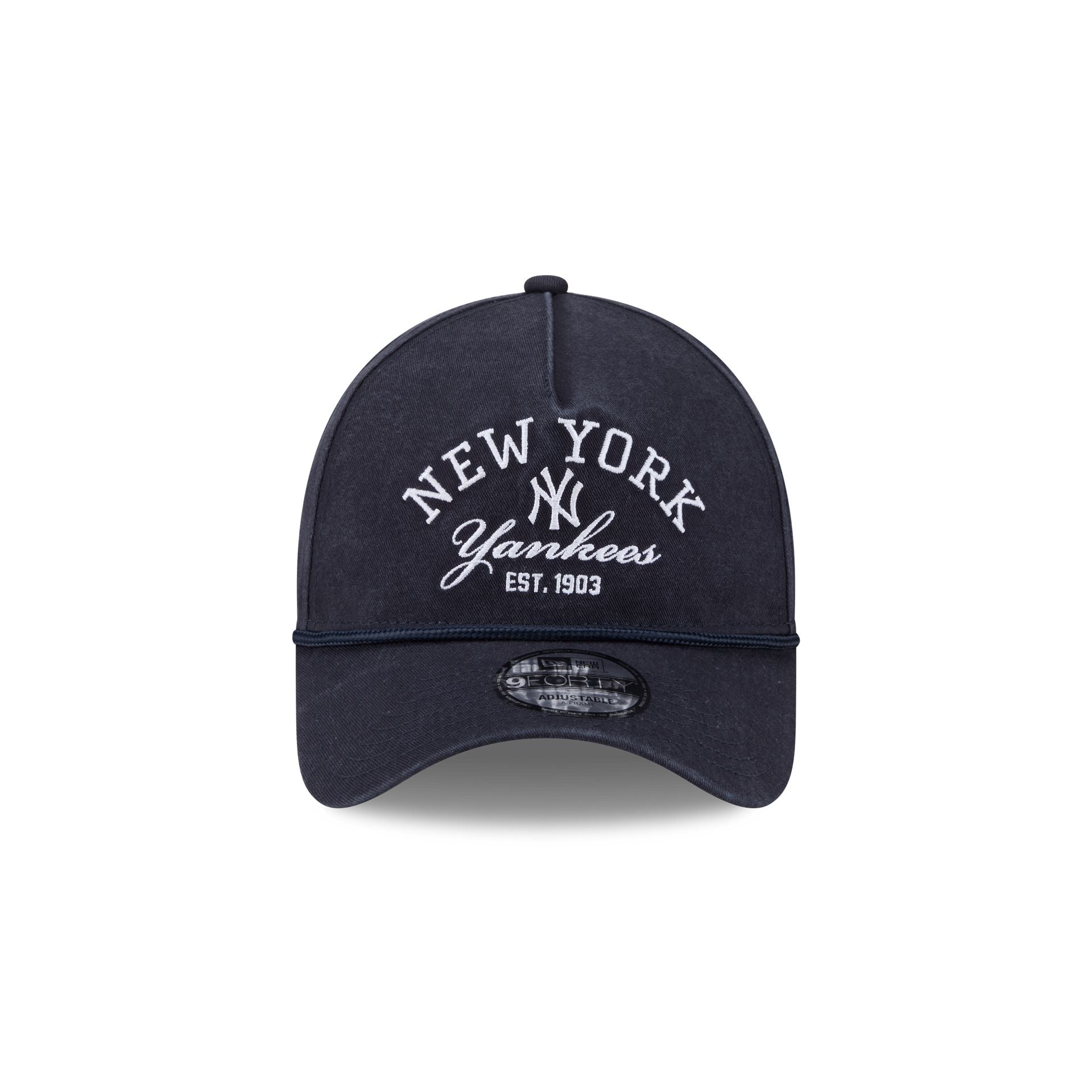 New York Yankees Stacked Rope 9Forty A-Frame Snapback Hat - Image 2