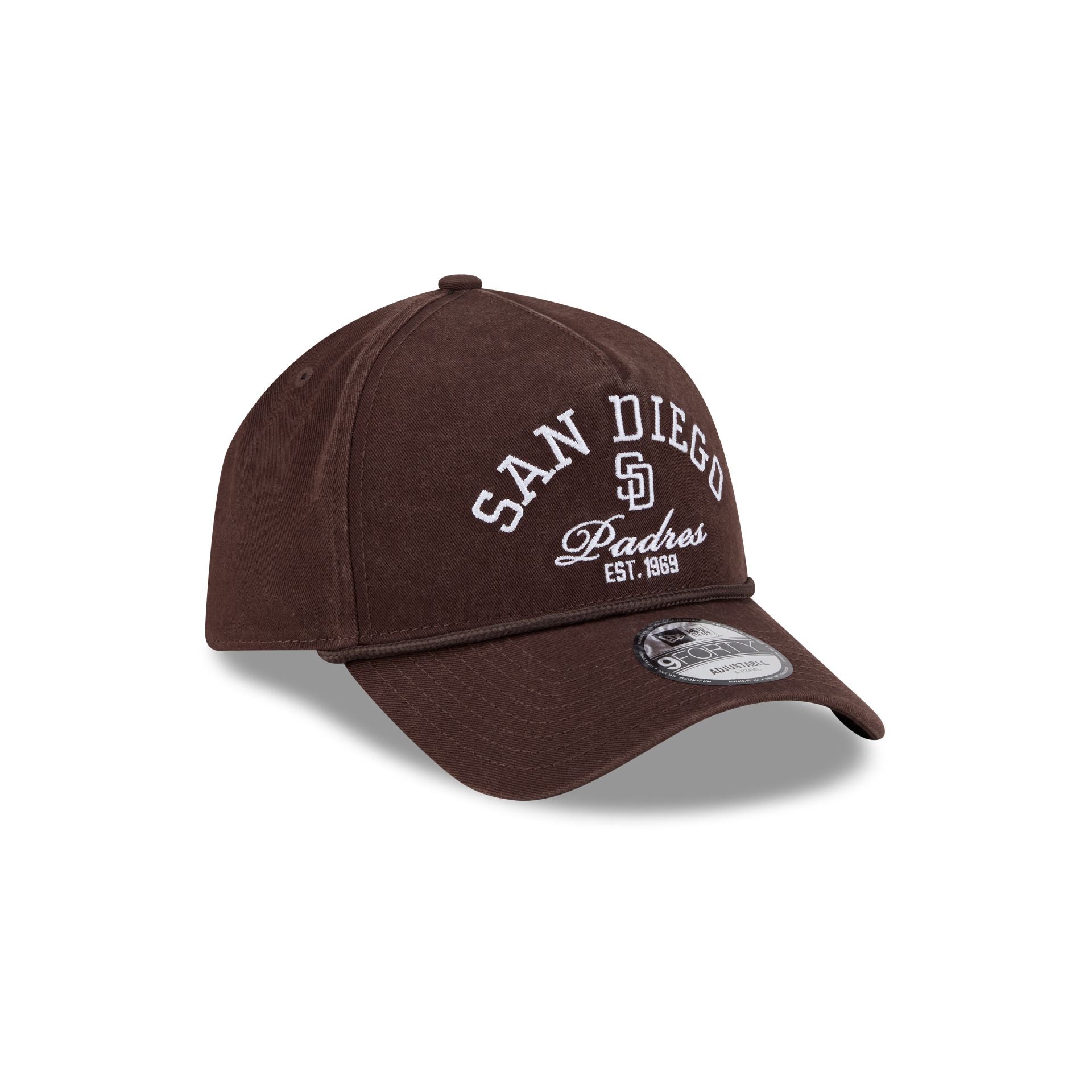 San Diego Padres Stacked Rope 9Forty A-Frame Snapback Hat - Image 3