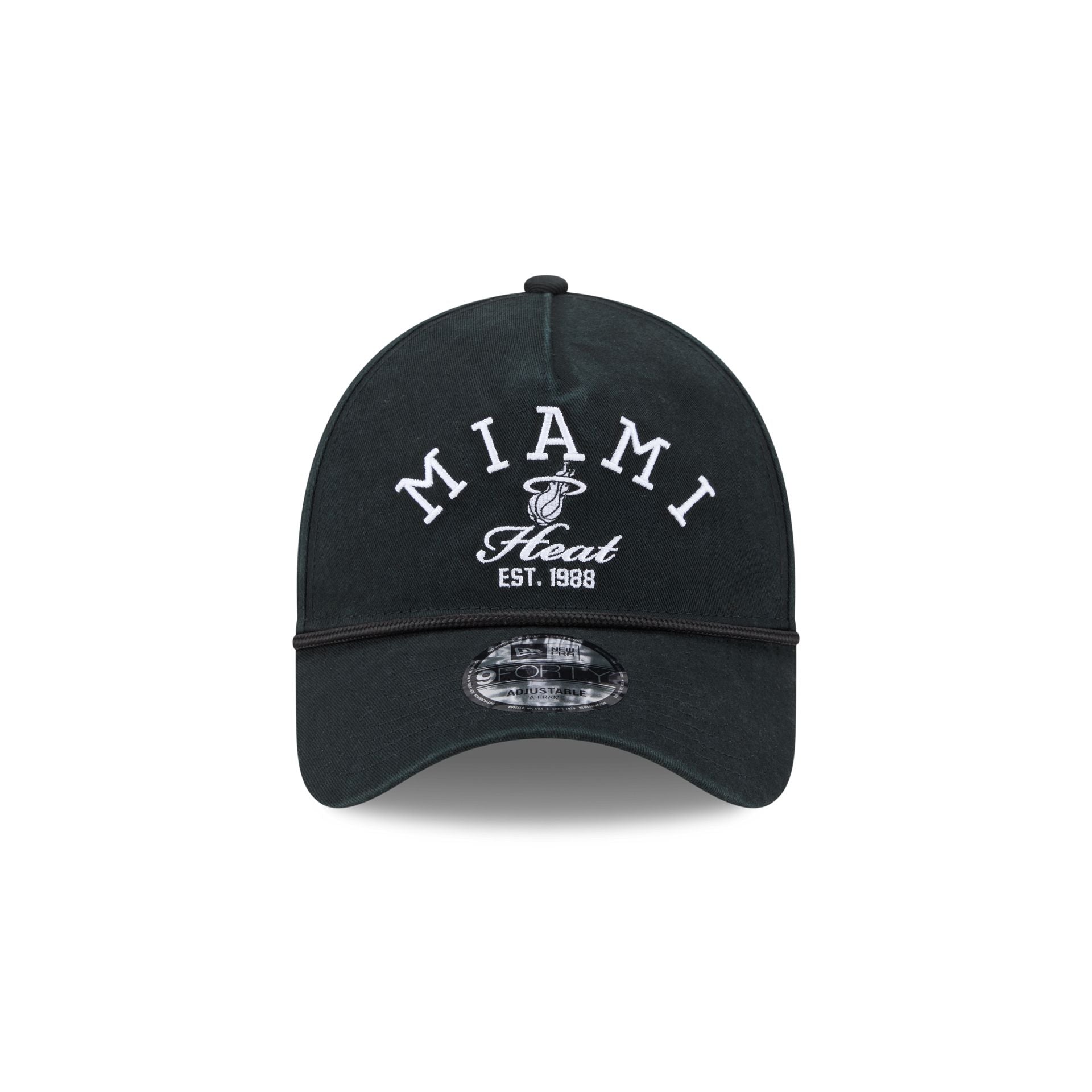 Alternative view of Miami Heat Stacked Rope 9Forty A-Frame Snapback Hat