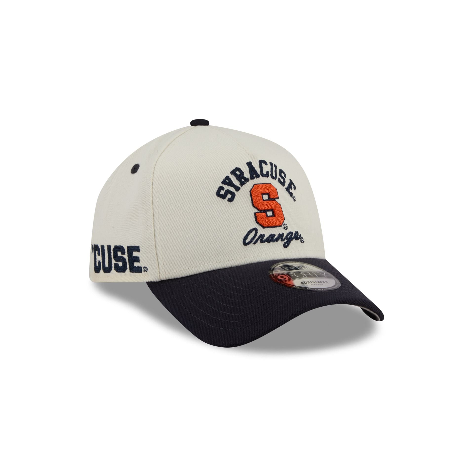 Syracuse Orange Chrome White Arched 9Forty A-Frame Snapback Hat