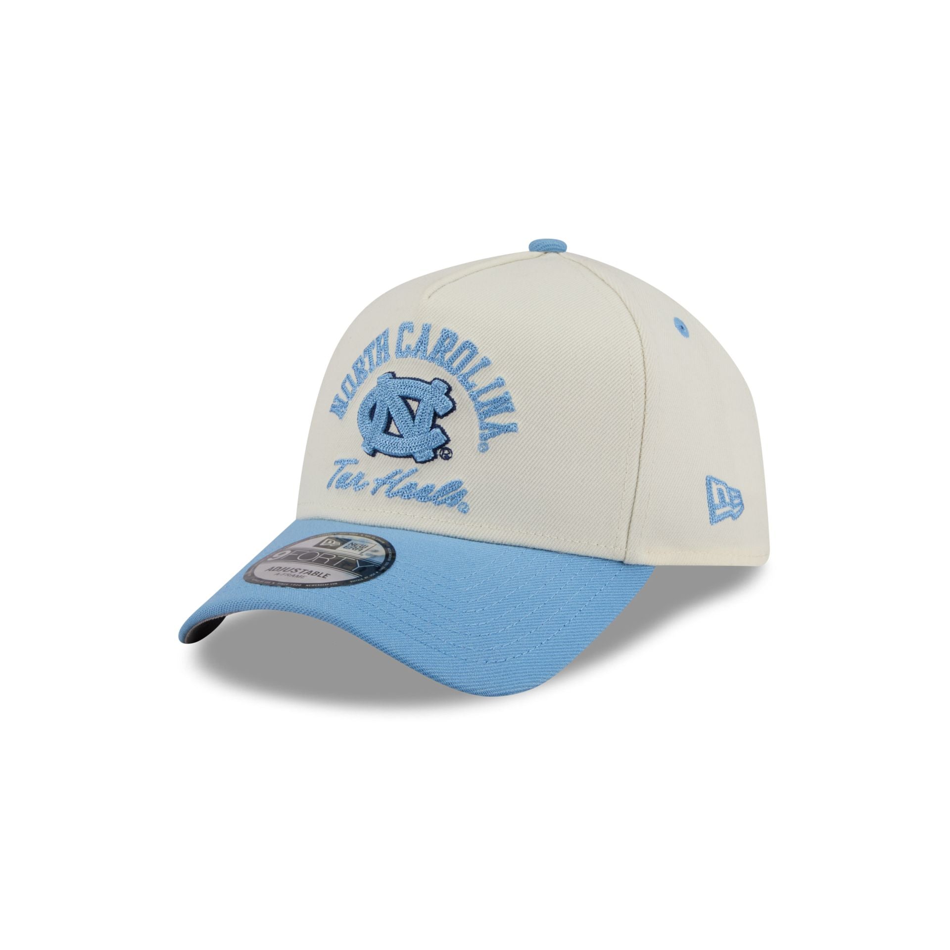 North Carolina Tar Heels Chrome White Arched 9Forty A-Frame Snapback Hat - Image 3