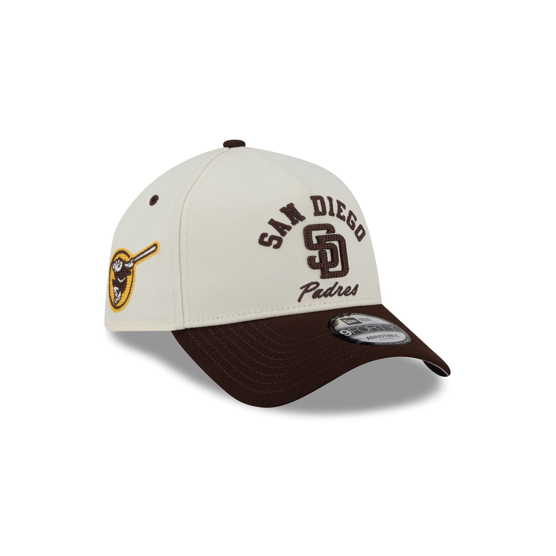 San Diego Padres Chrome White Arched 9Forty A-Frame Snapback Hat