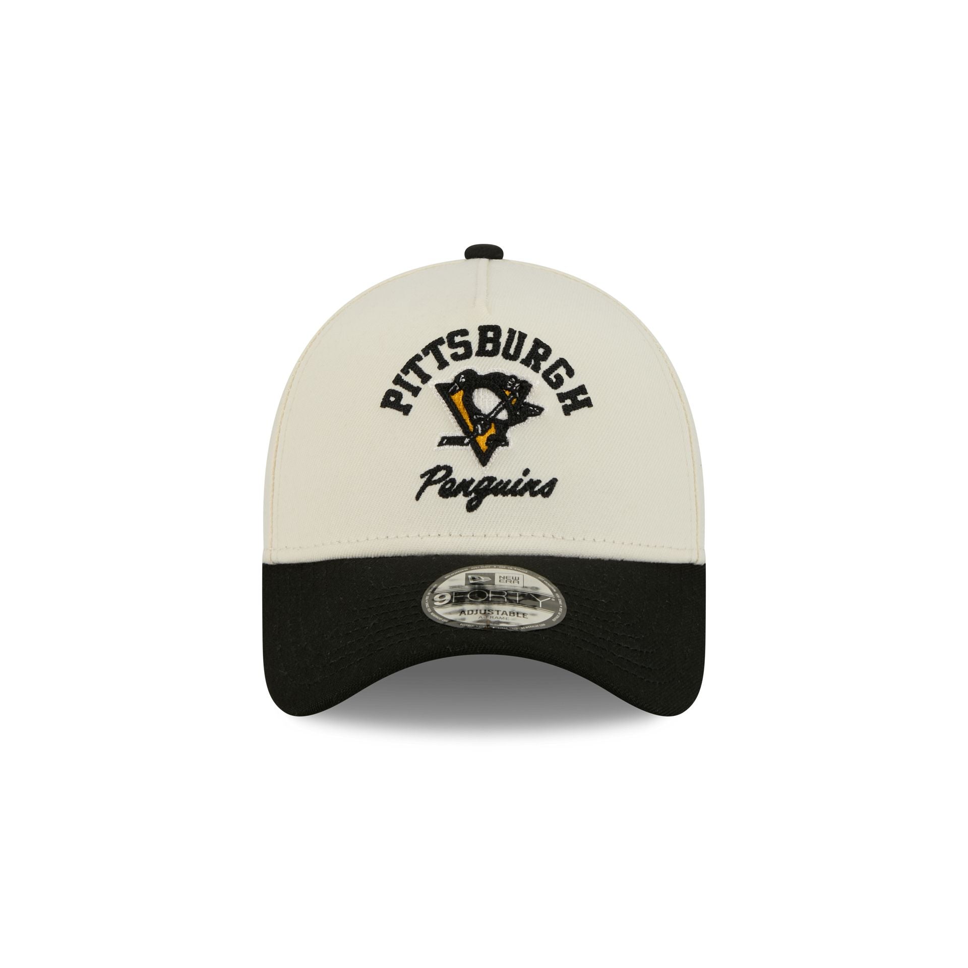 Alternative view of Pittsburgh Penguins Chrome White Arched 9Forty A-Frame Snapback Hat