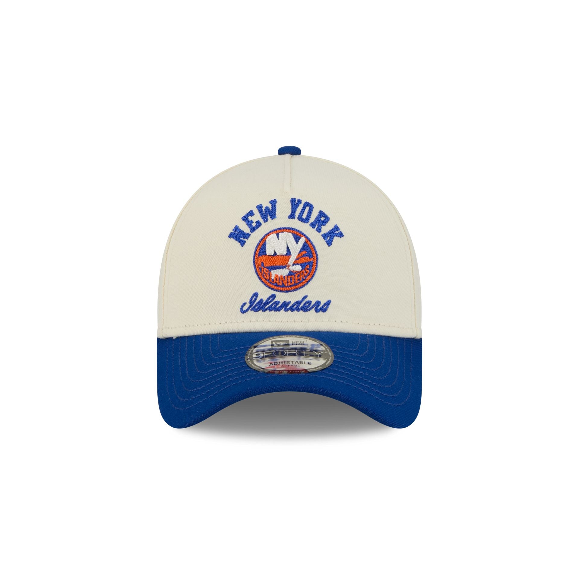 Alternative view of New York Islanders Chrome White Arched 9Forty A-Frame Snapback Hat