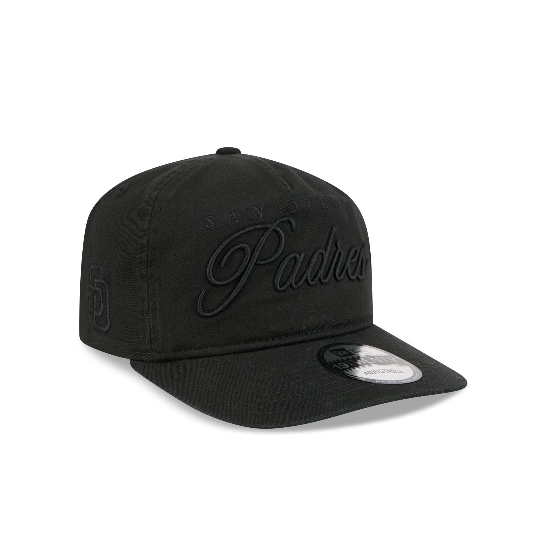 San Diego Padres All Black Scripted 19Twenty Adjustable Hat