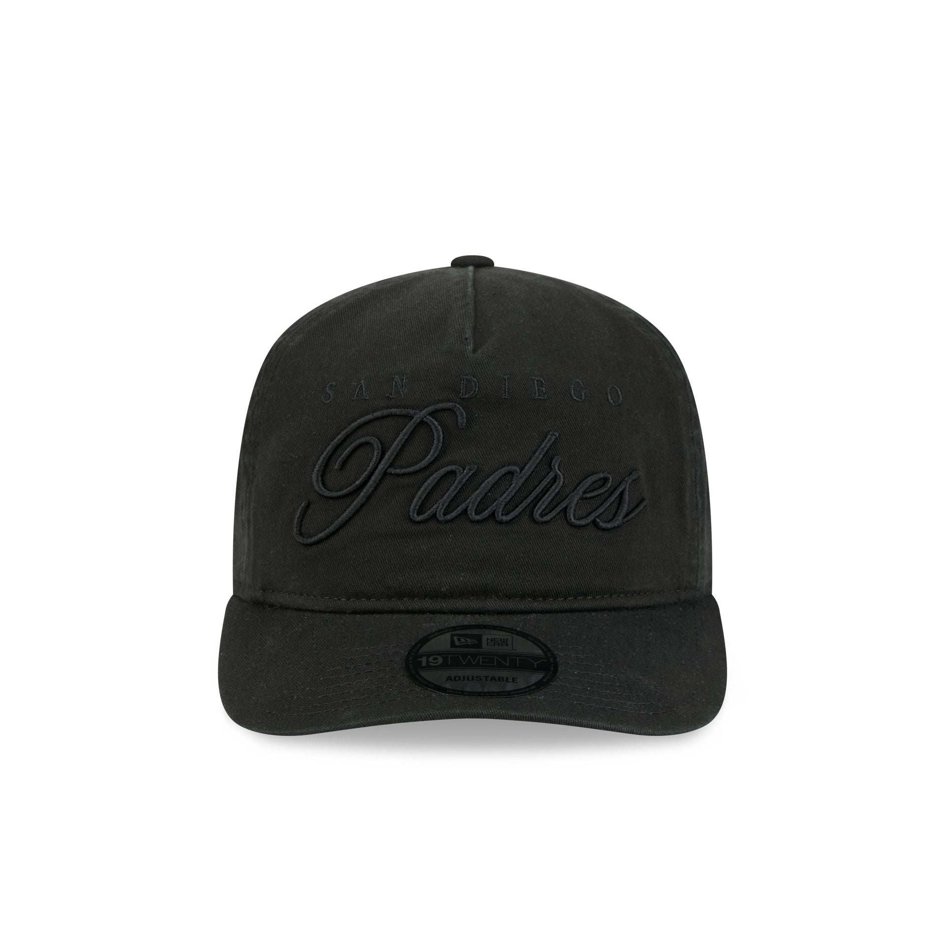 Alternative view of San Diego Padres All Black Scripted 19Twenty Adjustable Hat