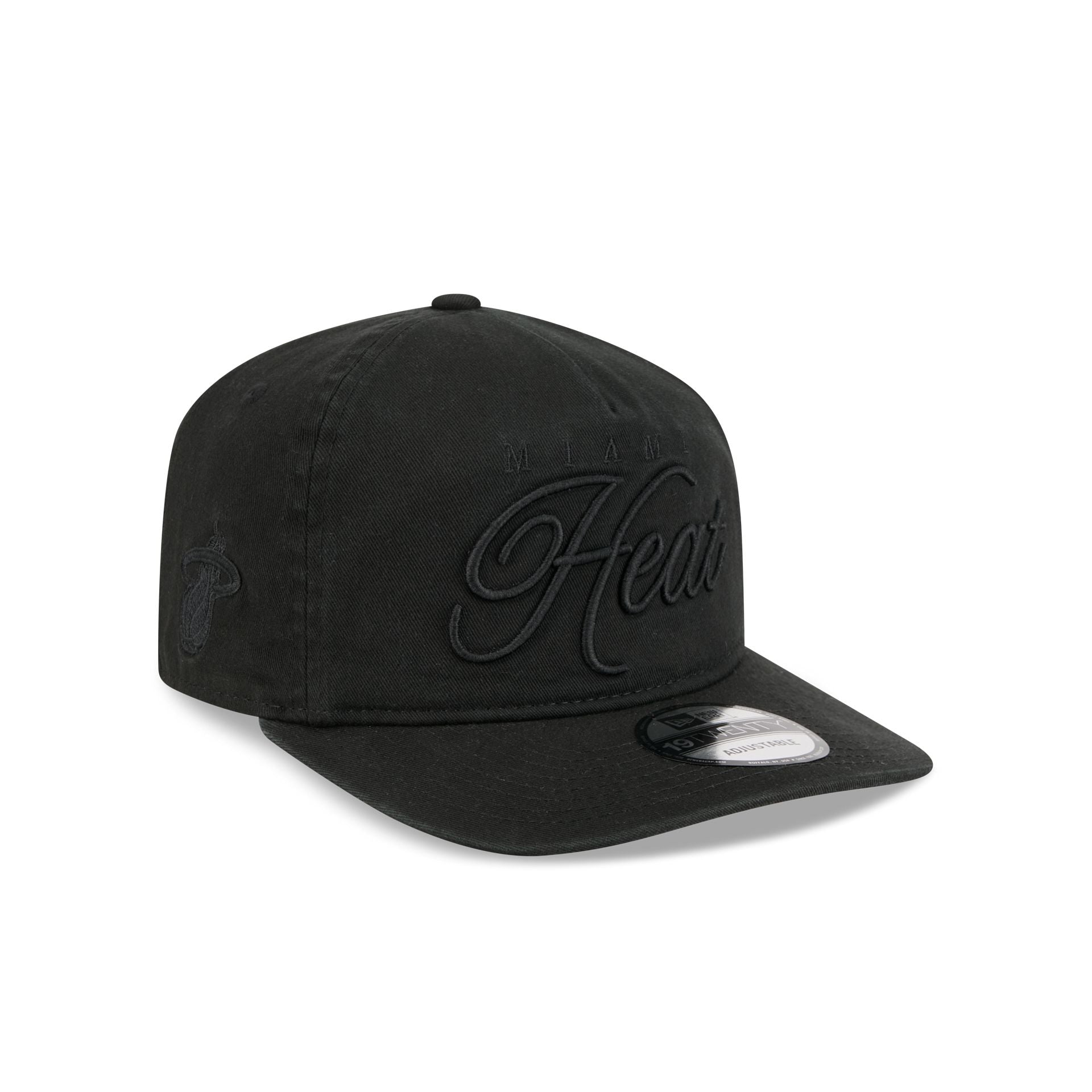 Miami Heat All Black Scripted 19Twenty Adjustable Hat
