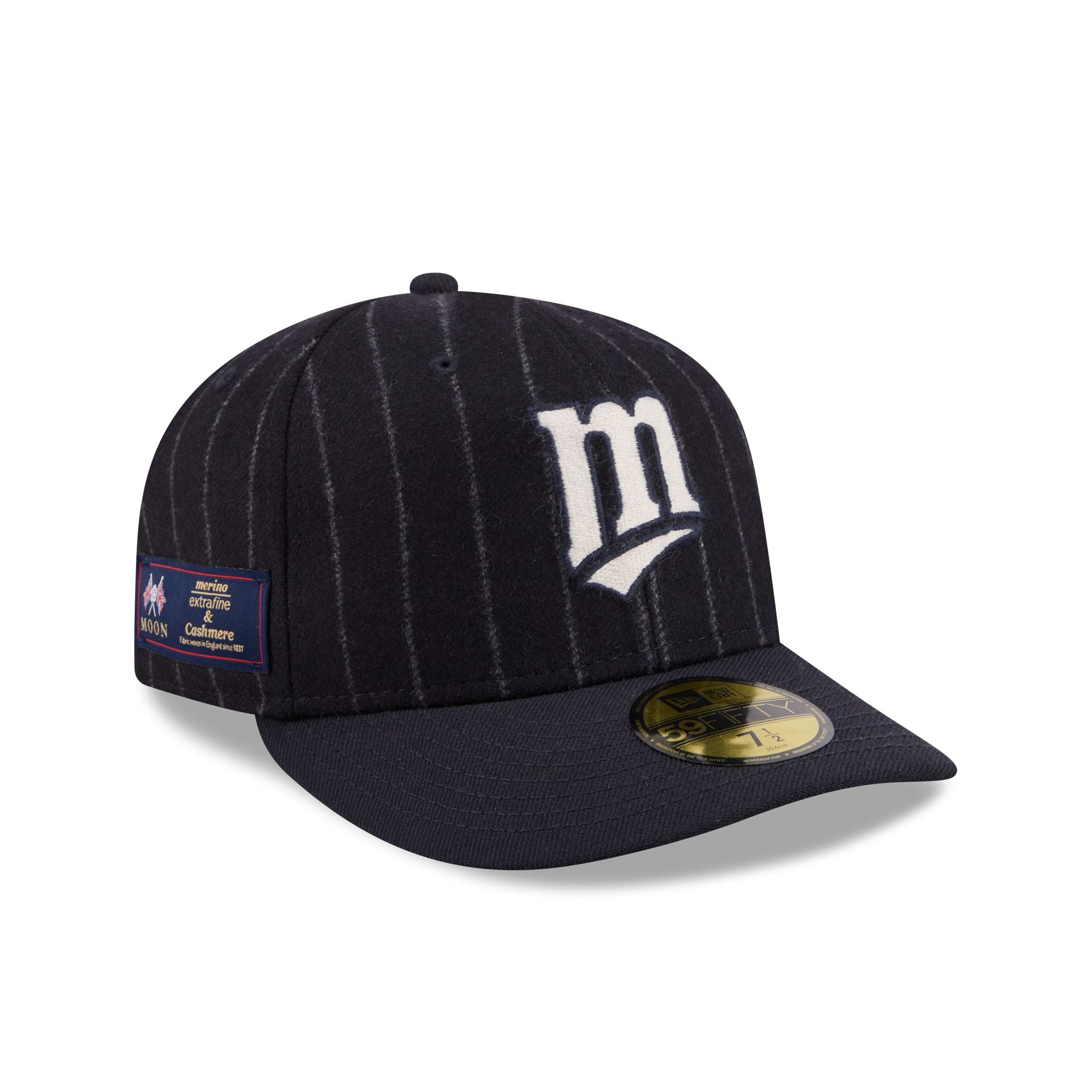 Minnesota Twins Pinstripe Merino & Cashmere Moon 59Fifty Fitted Hat