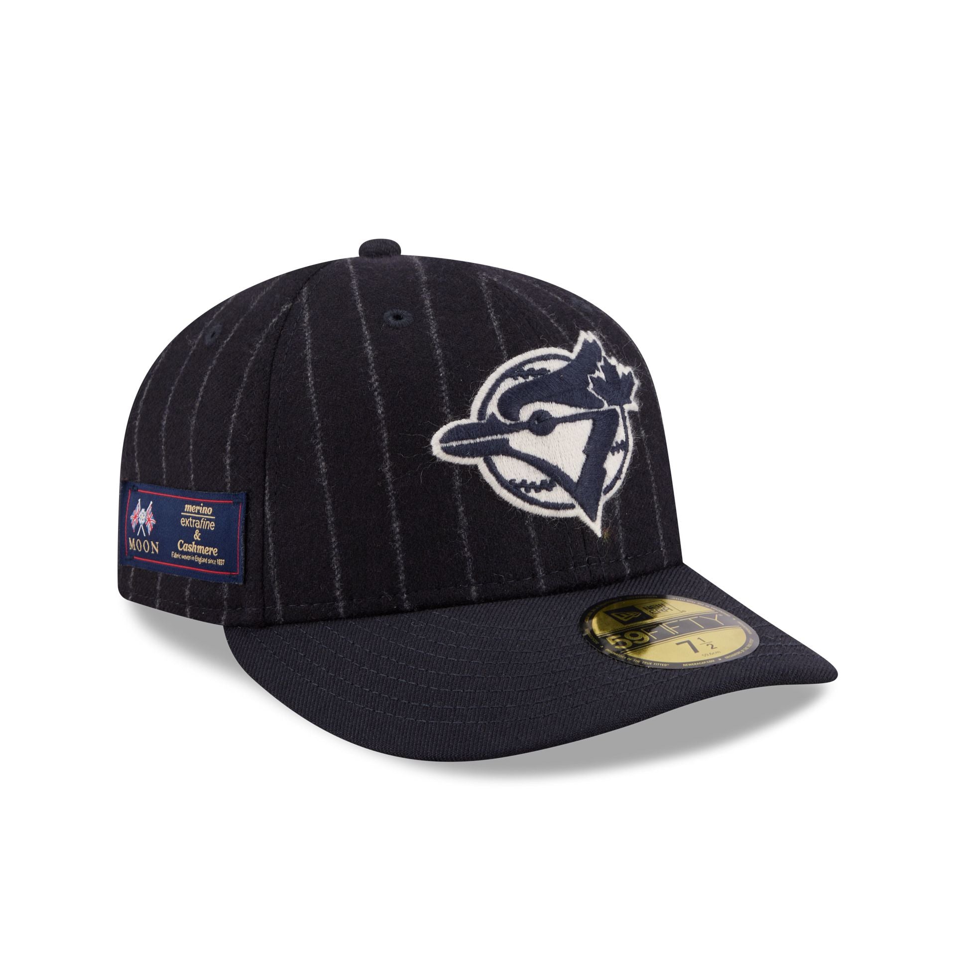 Toronto Blue Jays Pinstripe Merino & Cashmere Moon 59Fifty Fitted Hat